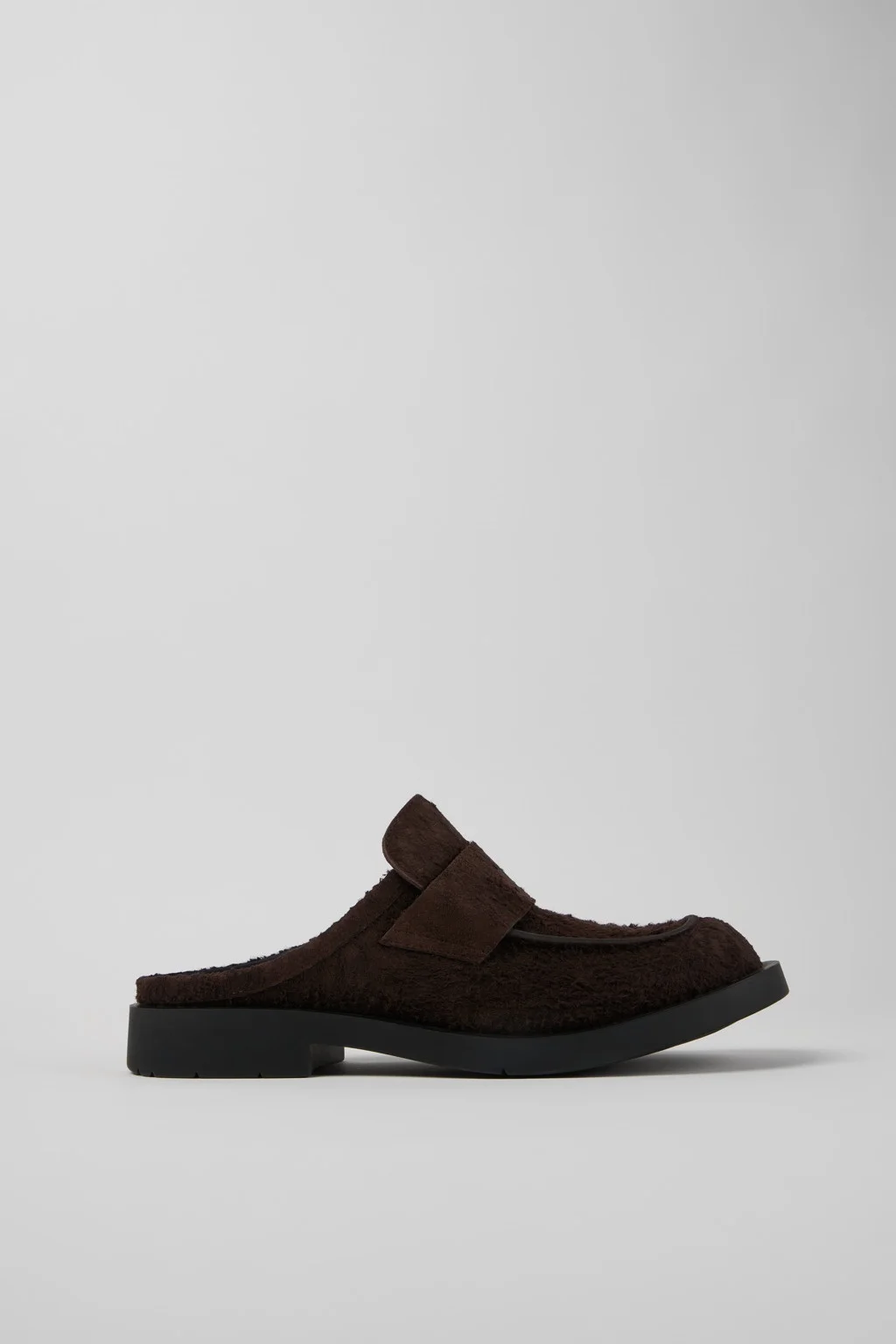 Brown Nubuck Slide Loafers - 1