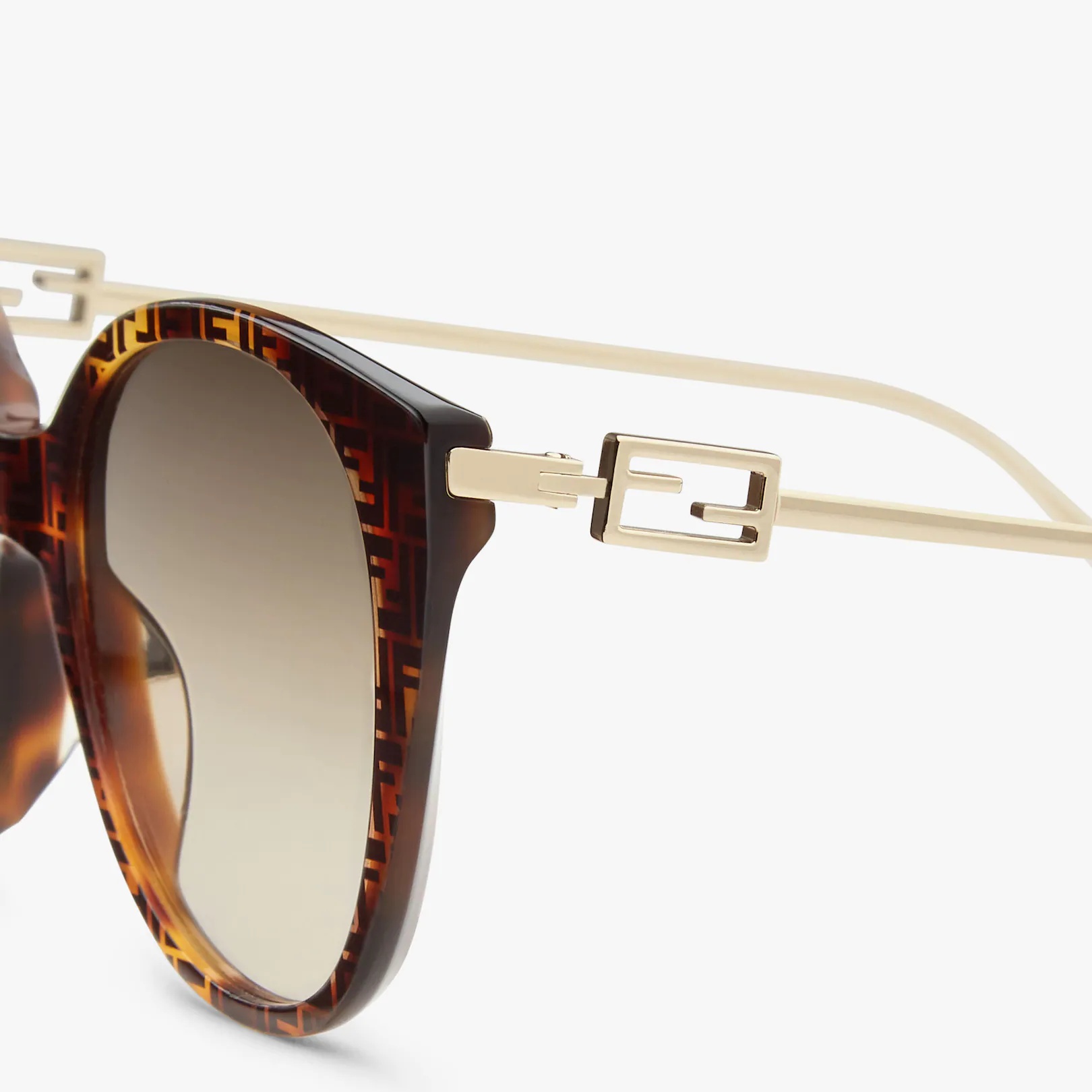 FF Havana acetate and metal sunglasses - 3