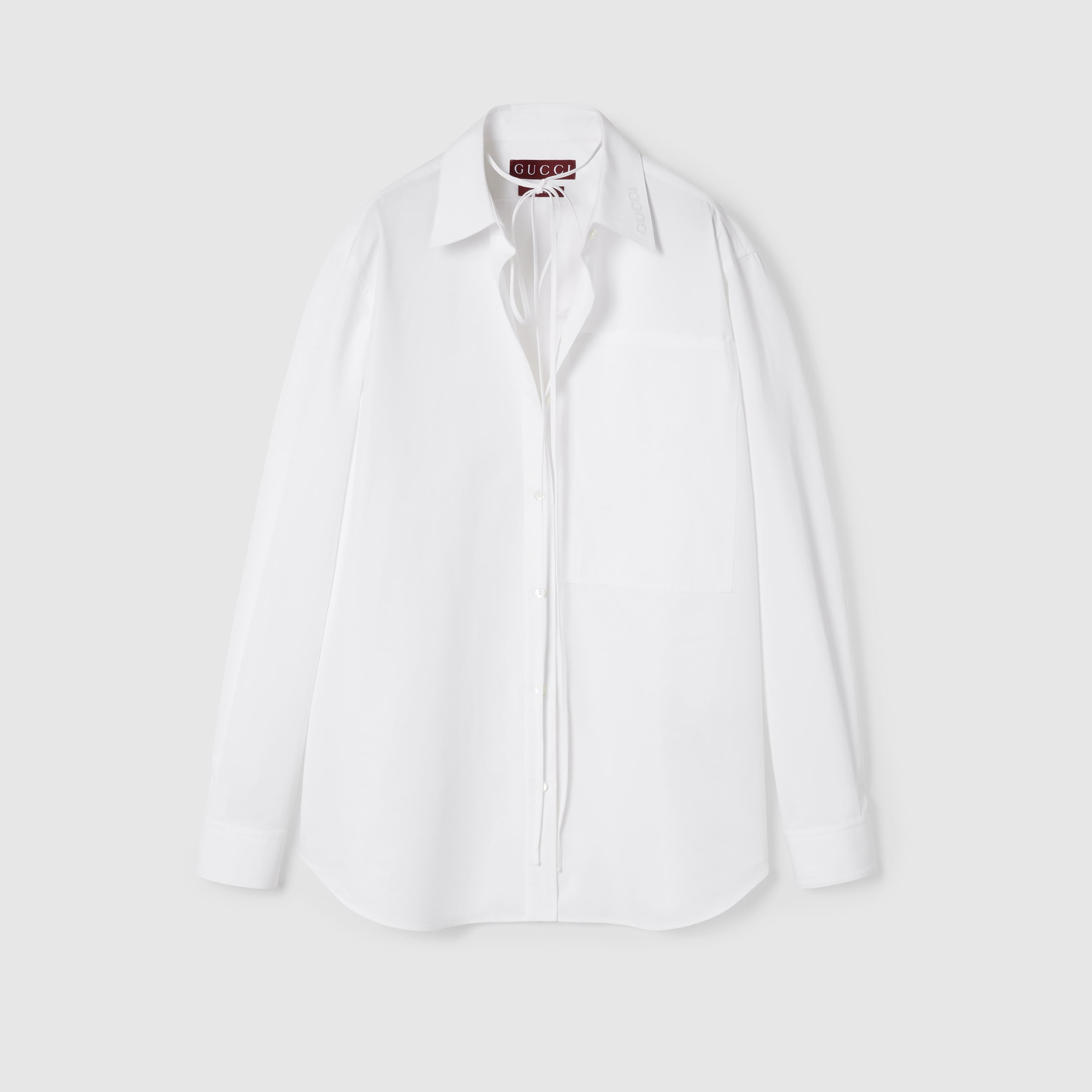 Embossed cotton poplin shirt - 8