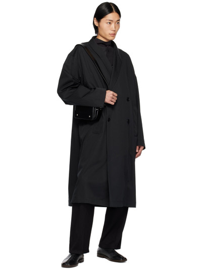 Lemaire Black Wrap Collar Trench Coat outlook