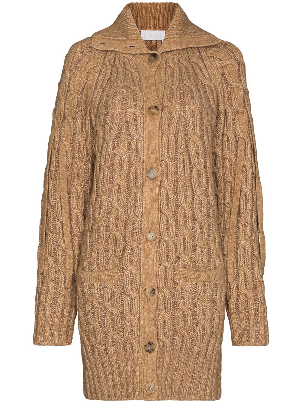 cable-knit buttoned cardigan - 1