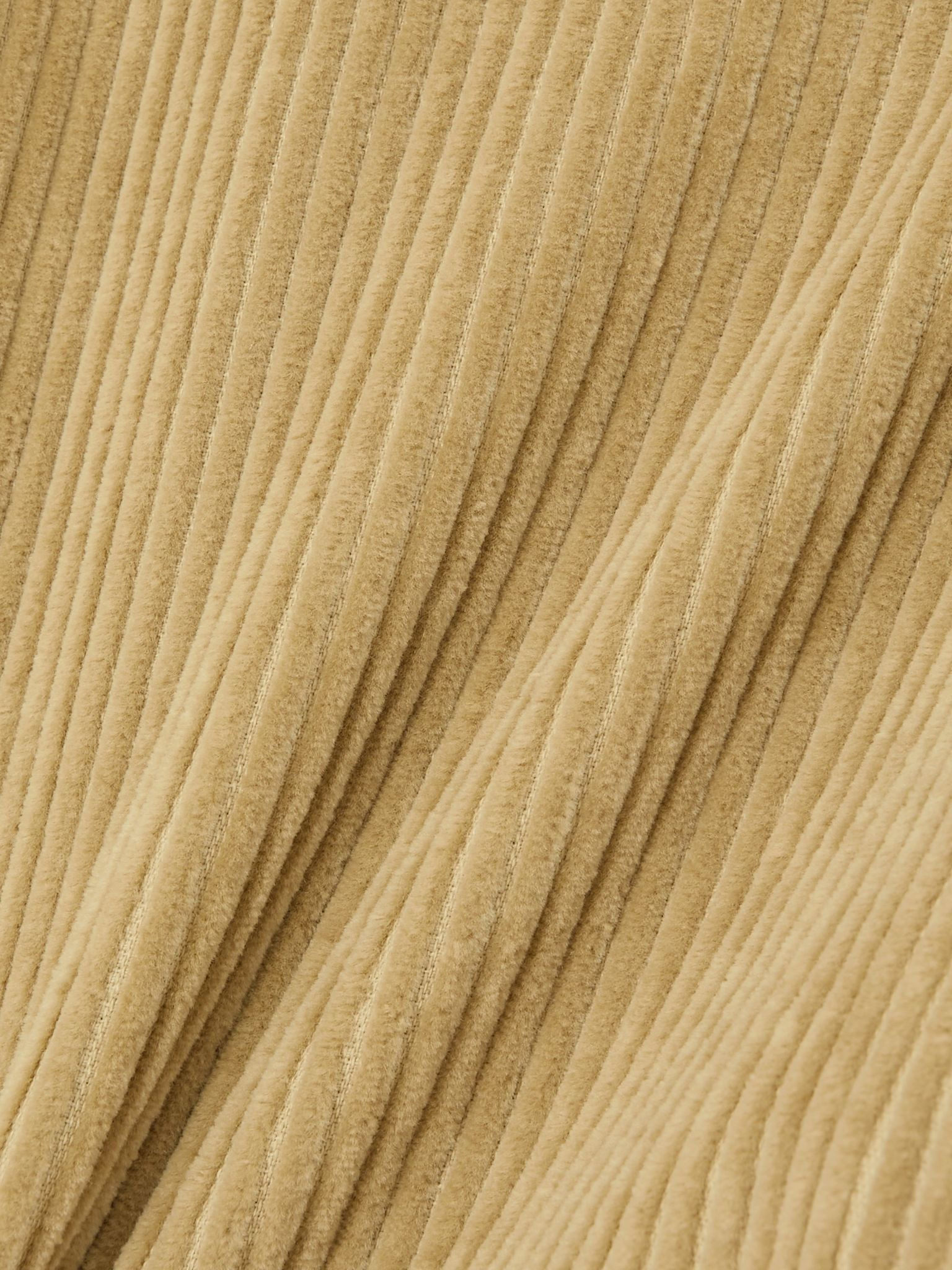 Leather-trimmed cotton-corduroy straight-leg pants Ecru - 5