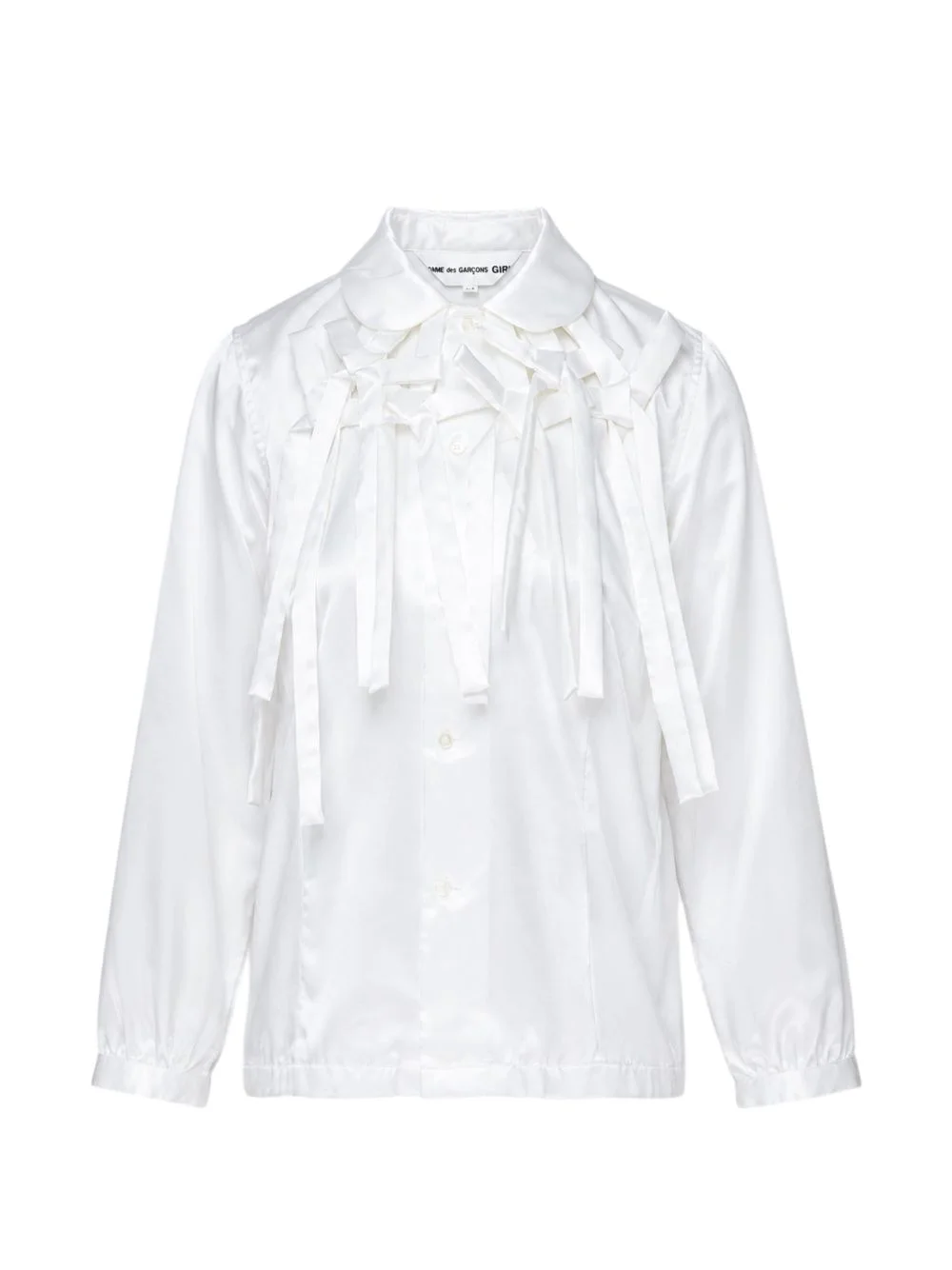 bow-embellished satin blouse - 1