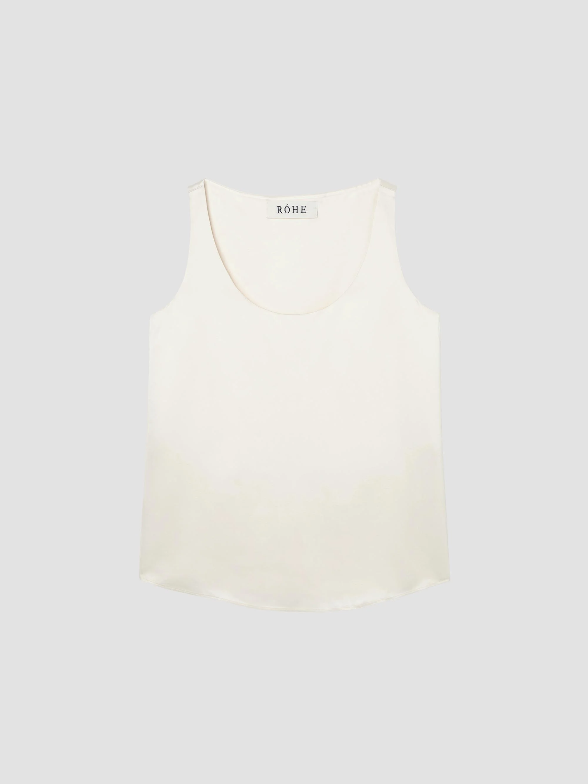 Women's Satin Scoopneck Sleeveless Top - Ivory - 1
