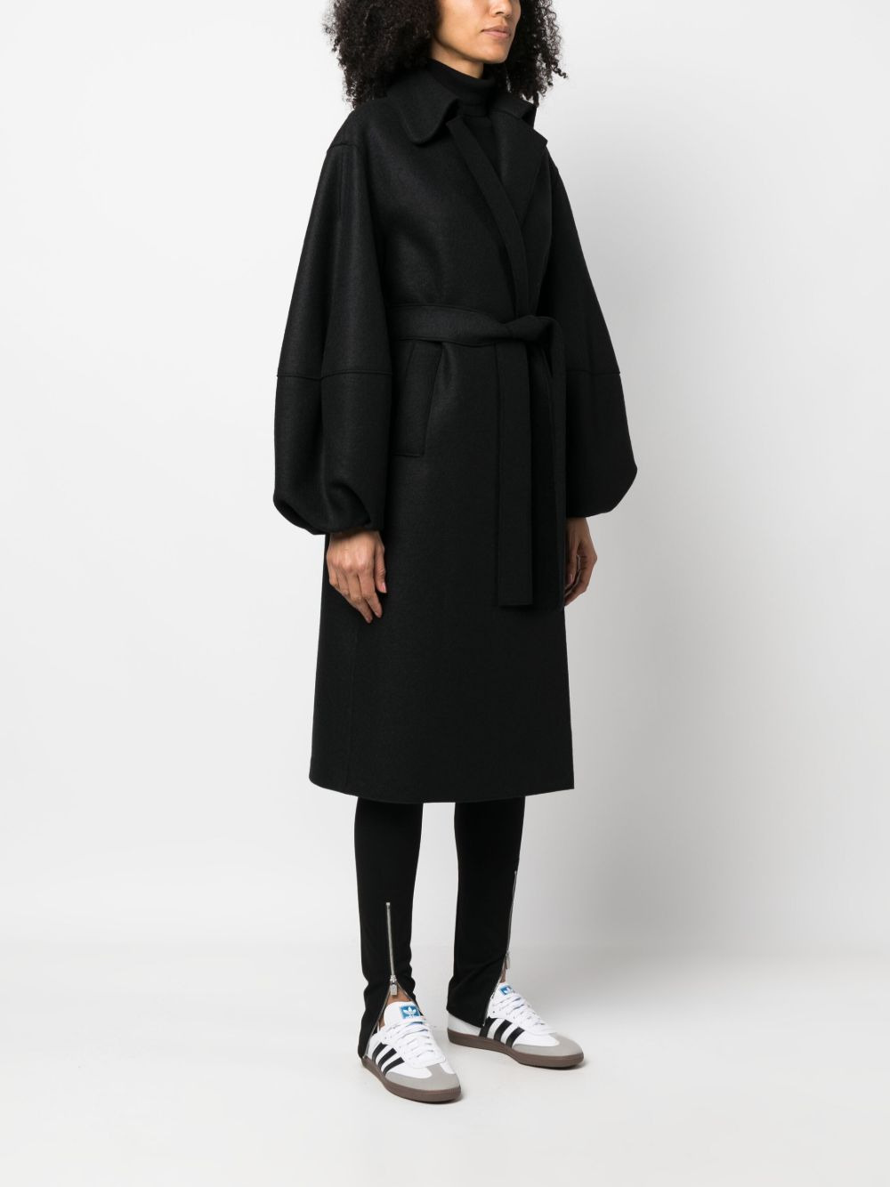 tied-waist virgin-wool coat - 3