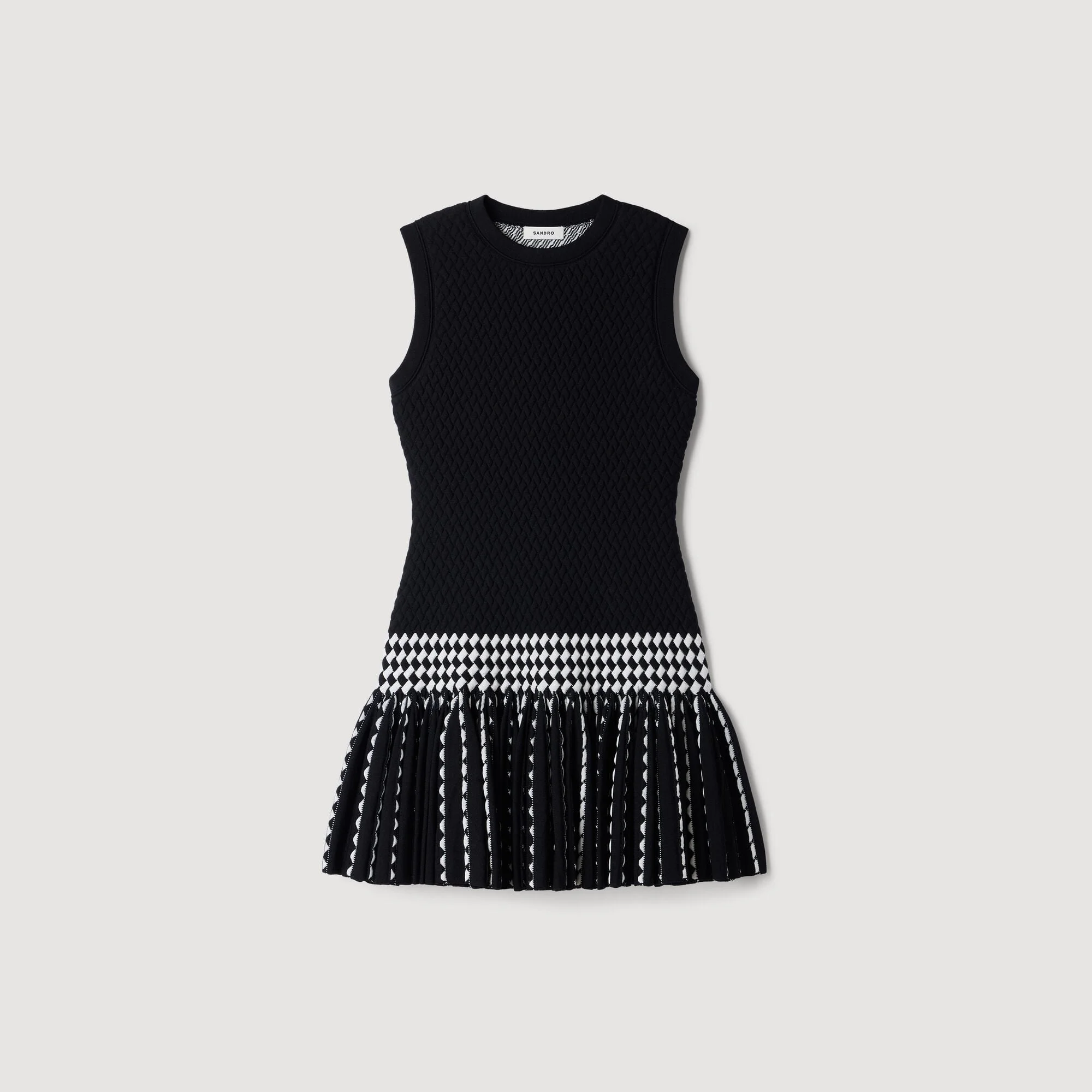 CHECK KNIT SHORT DRESS - 1