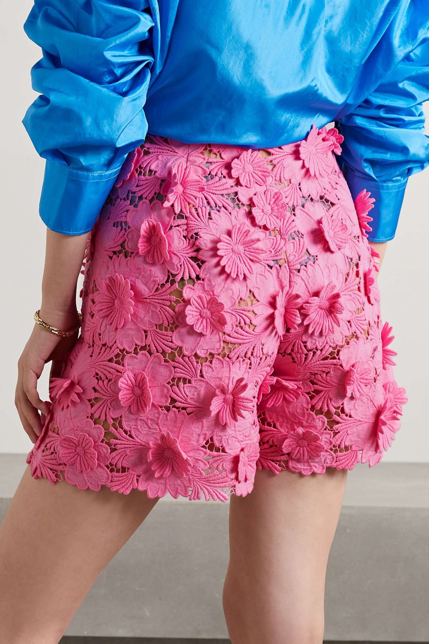 Cotton guipure lace shorts - 3