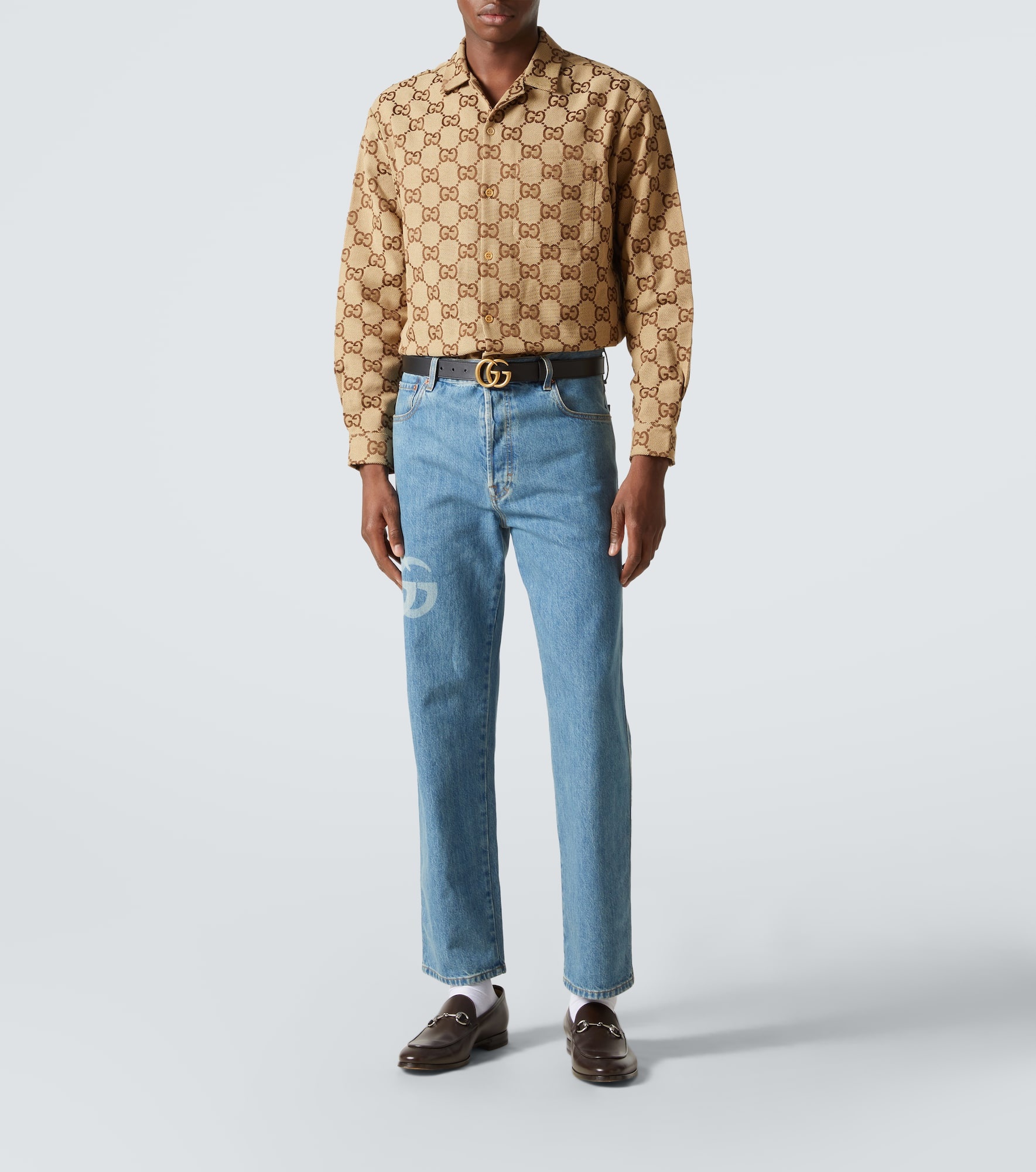 Maxi GG jacquard canvas shirt - 2