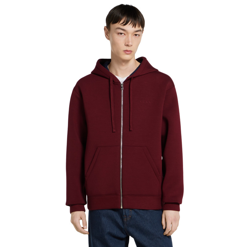 Double cotton viscose jersey zip jacket 3