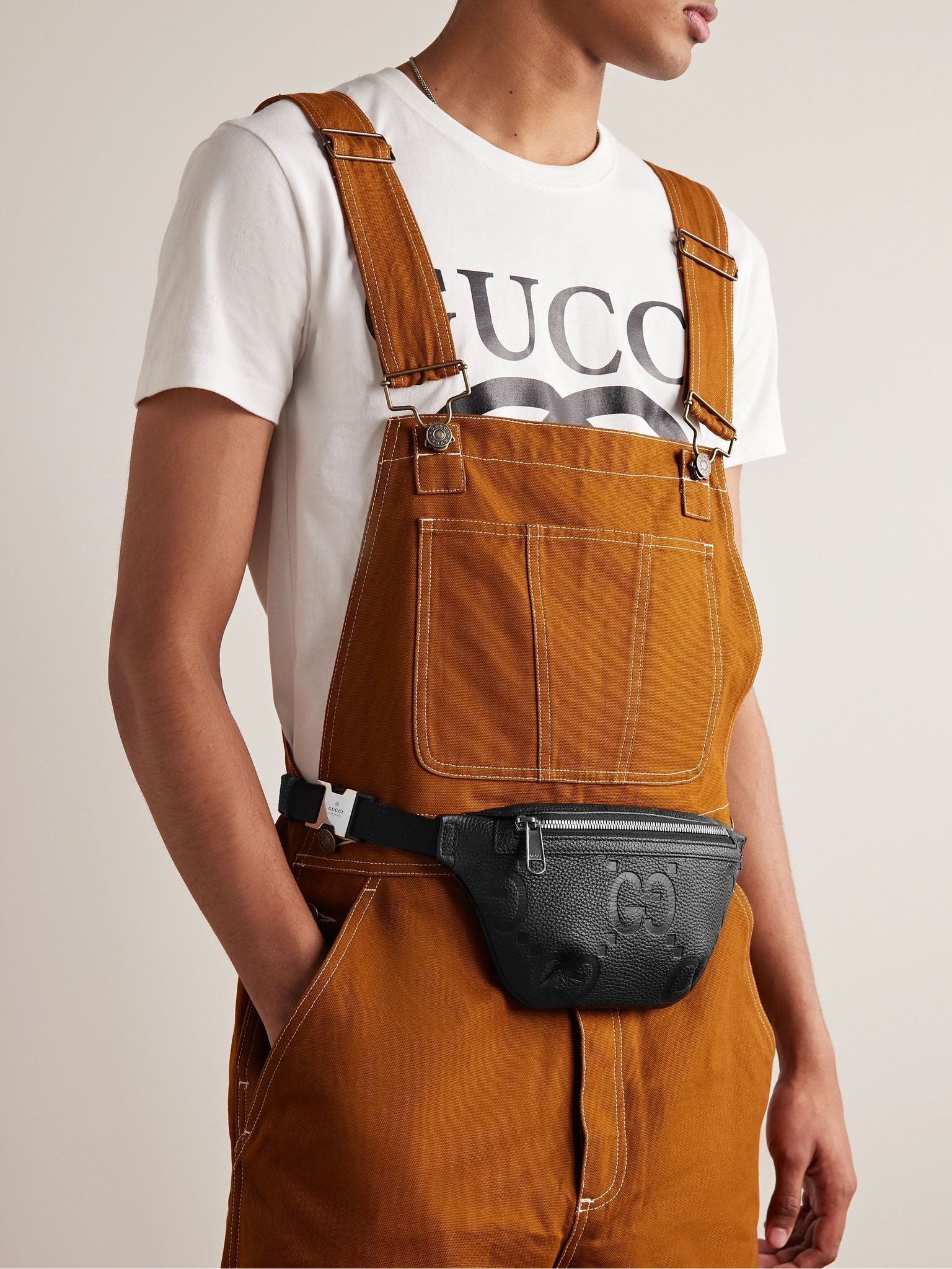 Logo-Debossed Full-Grain Leather Belt Bag Black - 2