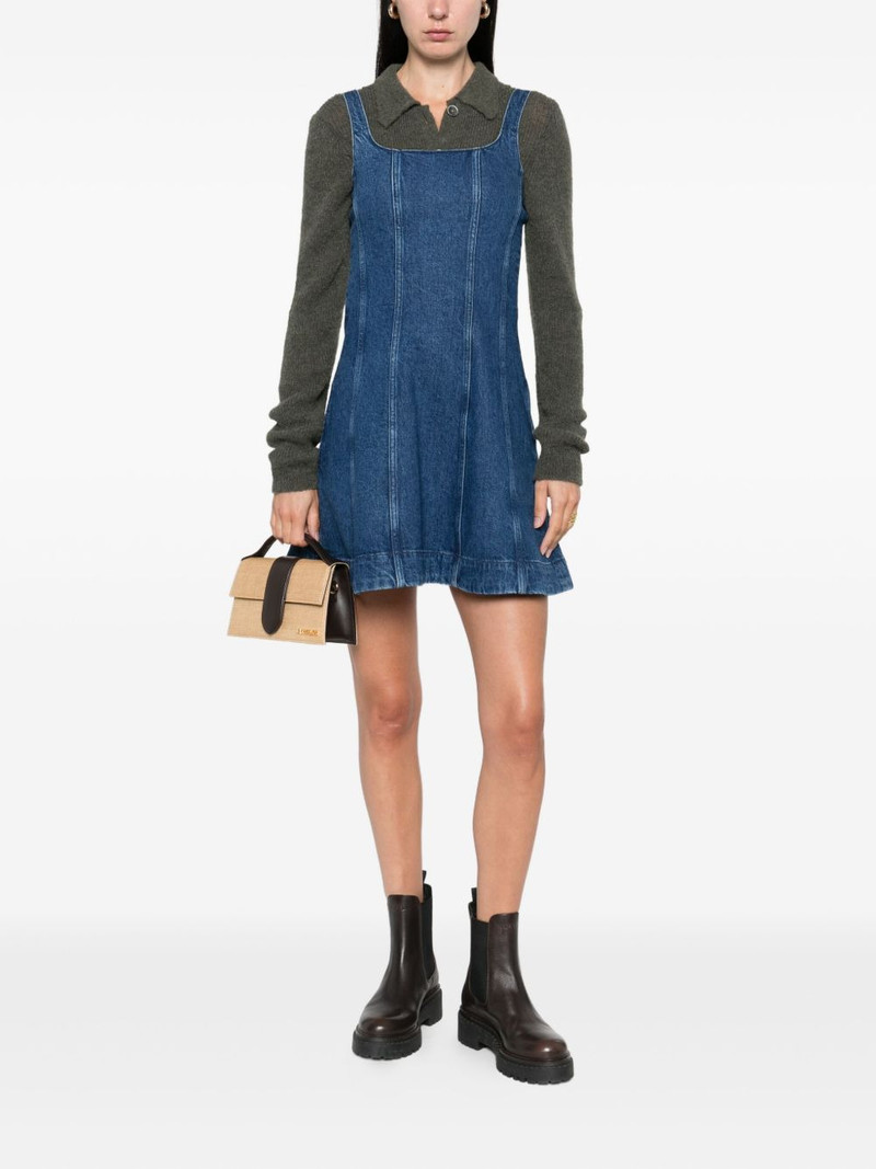 maje square-neck denim mini dress outlook