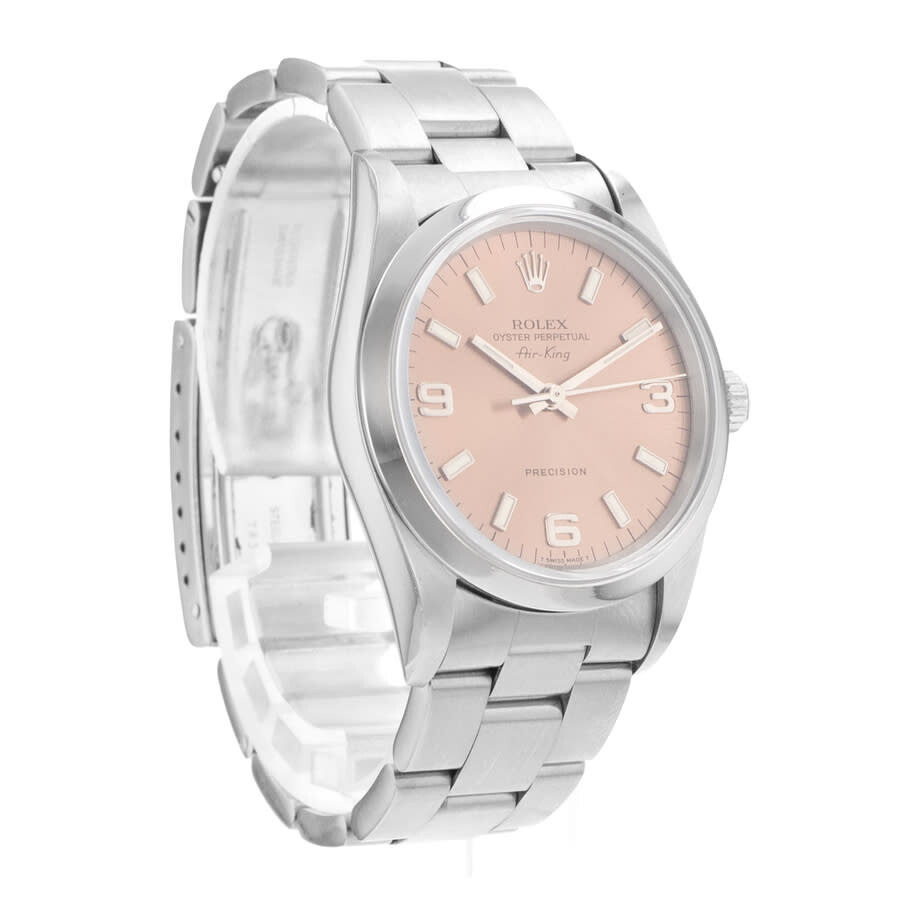 Pre-owned Rolex Air King 34 Automatic Chronometer Pink Dial Men's Watch 14000 PSO - 7