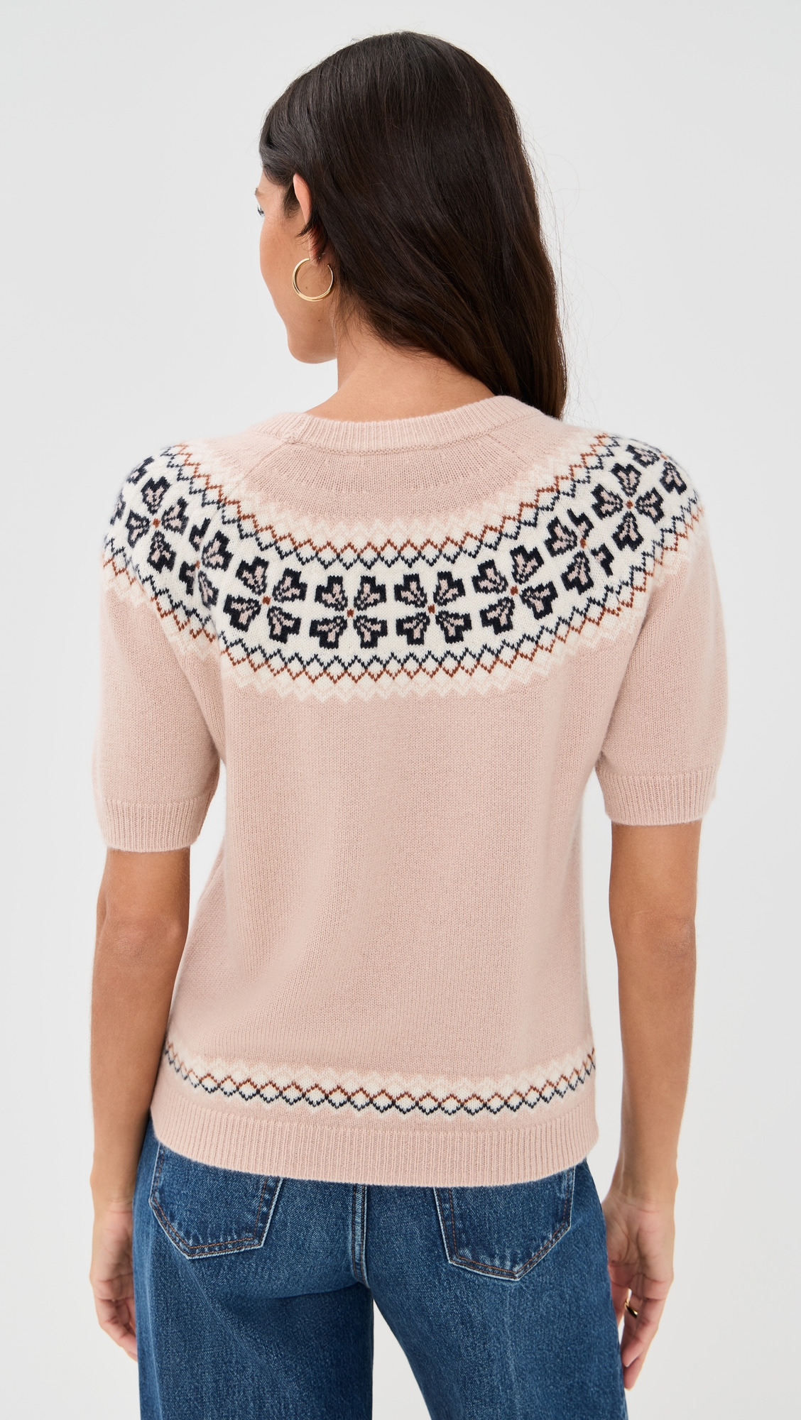 The Short Sleeve Cashmere Fair Isle Sweater - 2