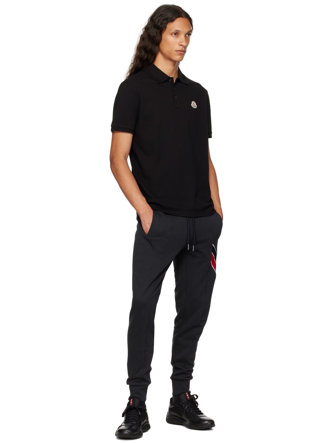 Black Logo Patch Polo - 4