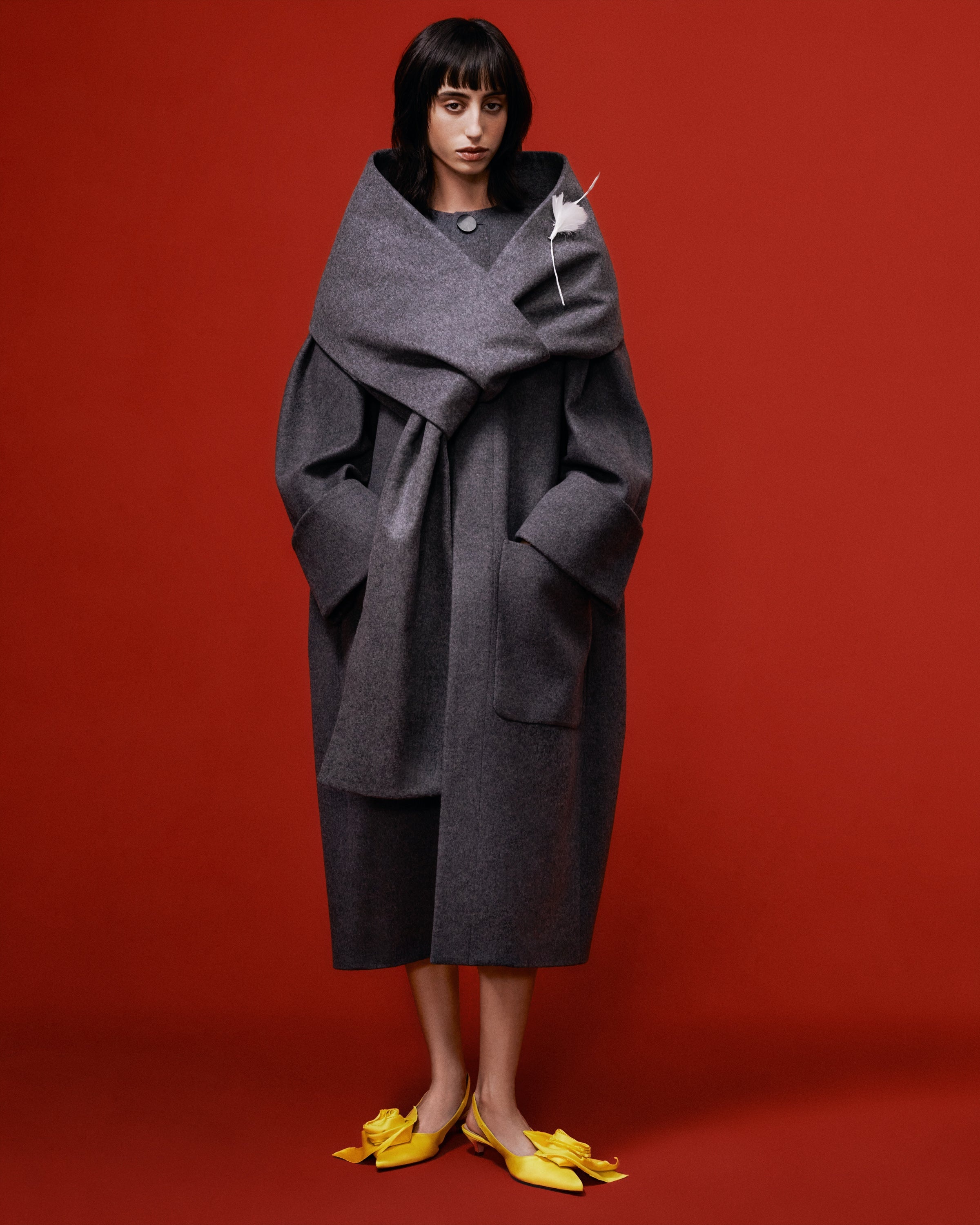 COAT WITH DETACHABLE SCARF - 7