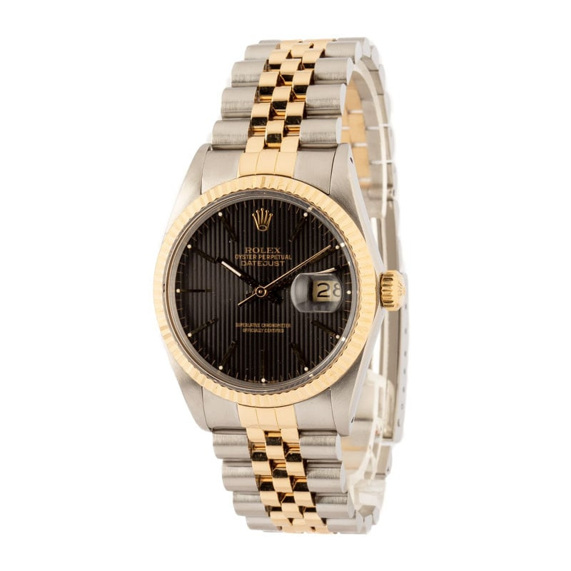 Rolex Datejust 36 Ref 16013 Black Tapestry Dial - 2