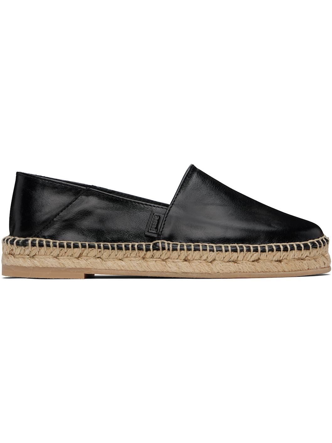 Black 'AMI Leather' Espadrilles - 1