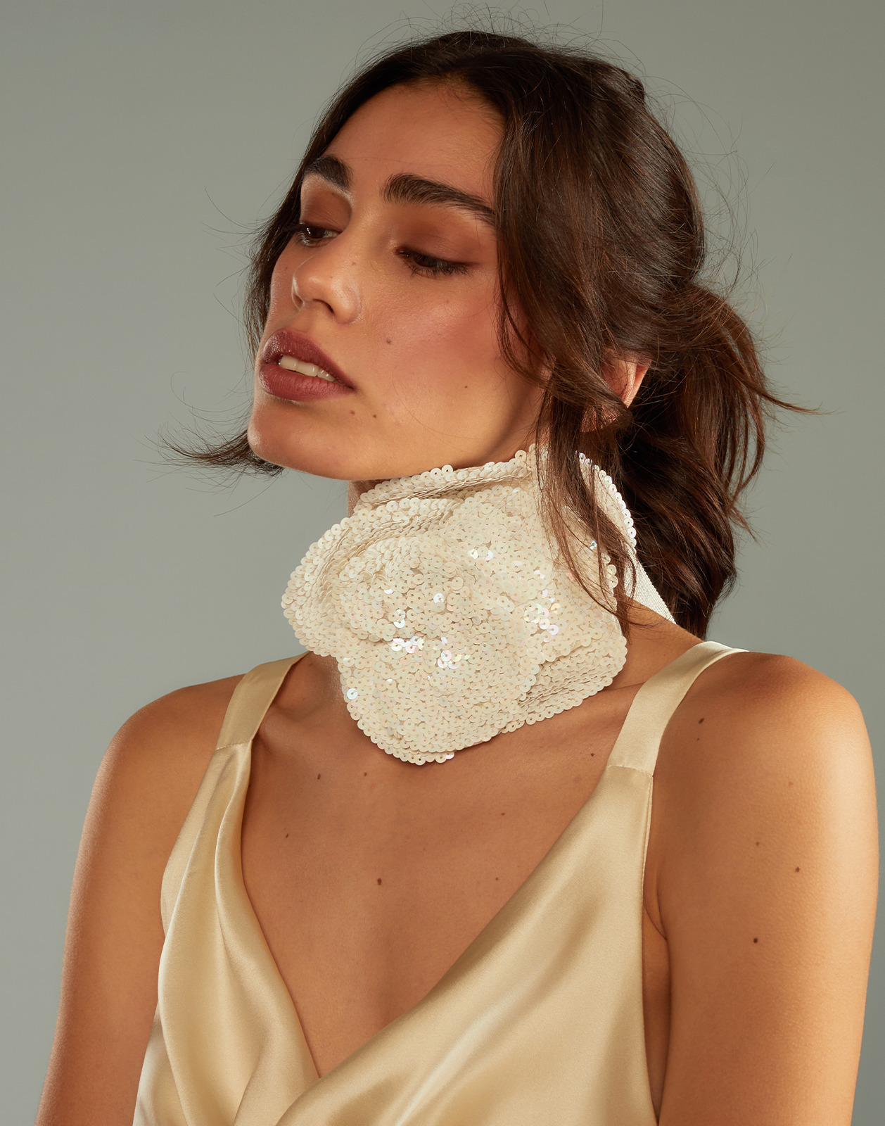 Sequin Flower Tie - 1
