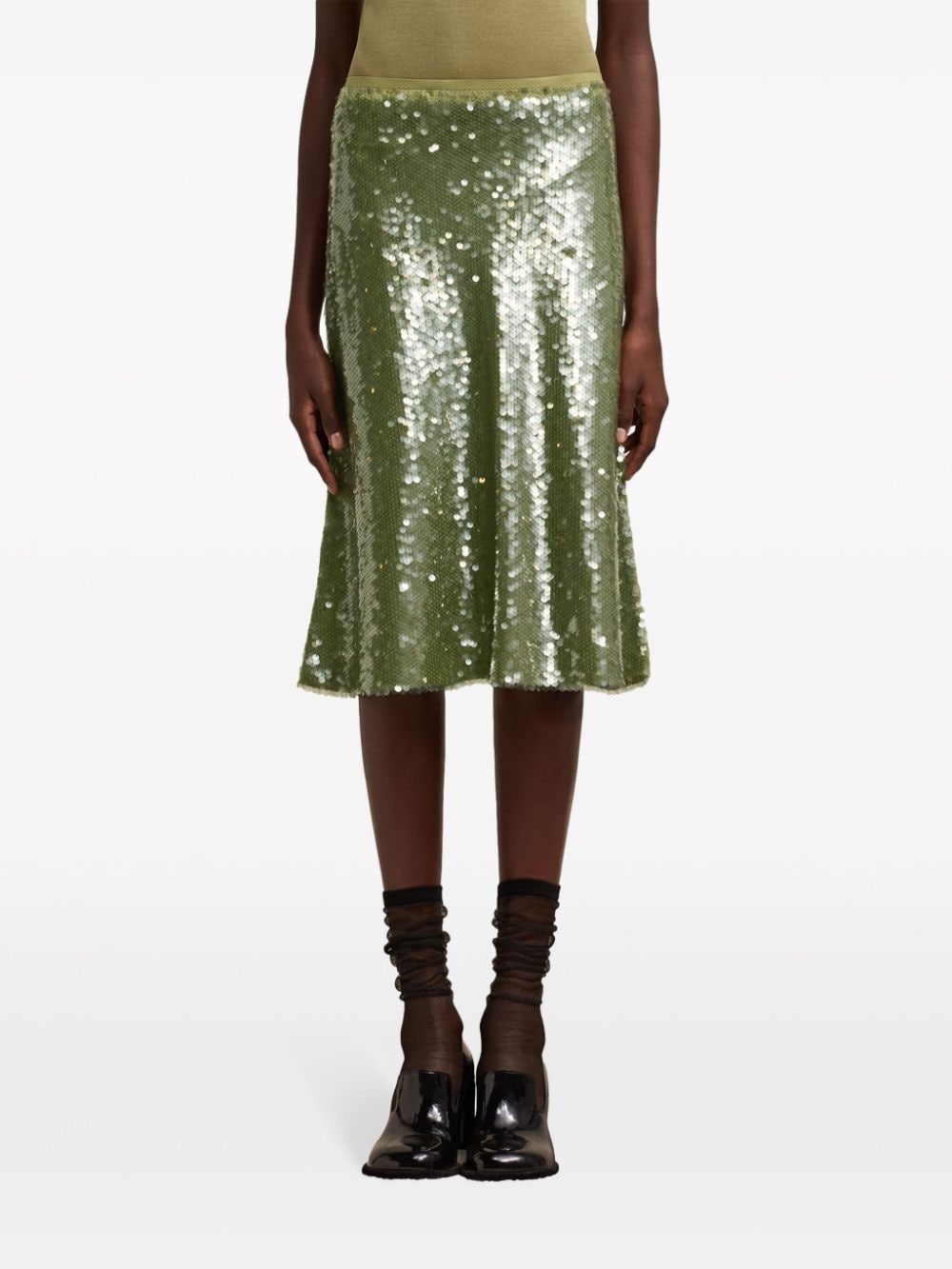 sequin-embellished midi skirt - 5