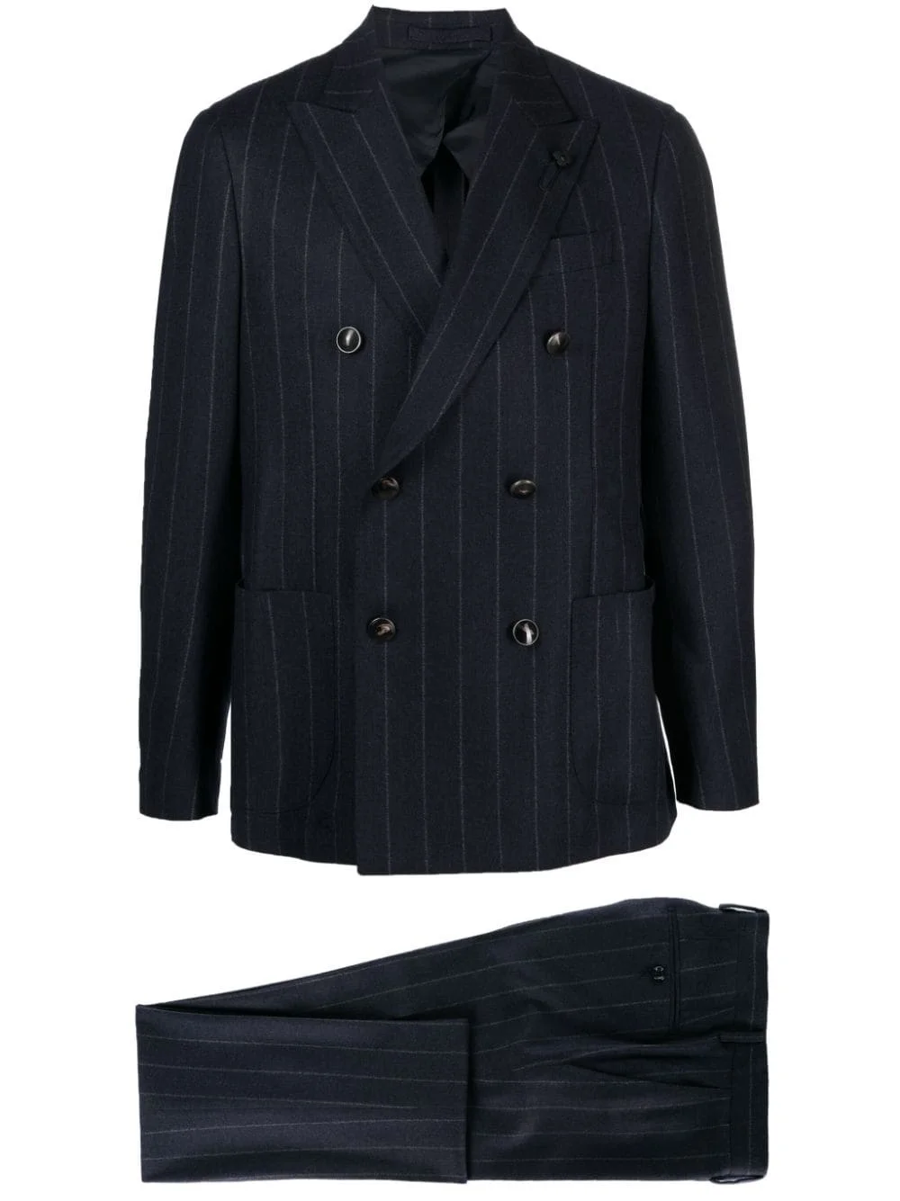 double-breasted pinstripe-pattern suit - 1