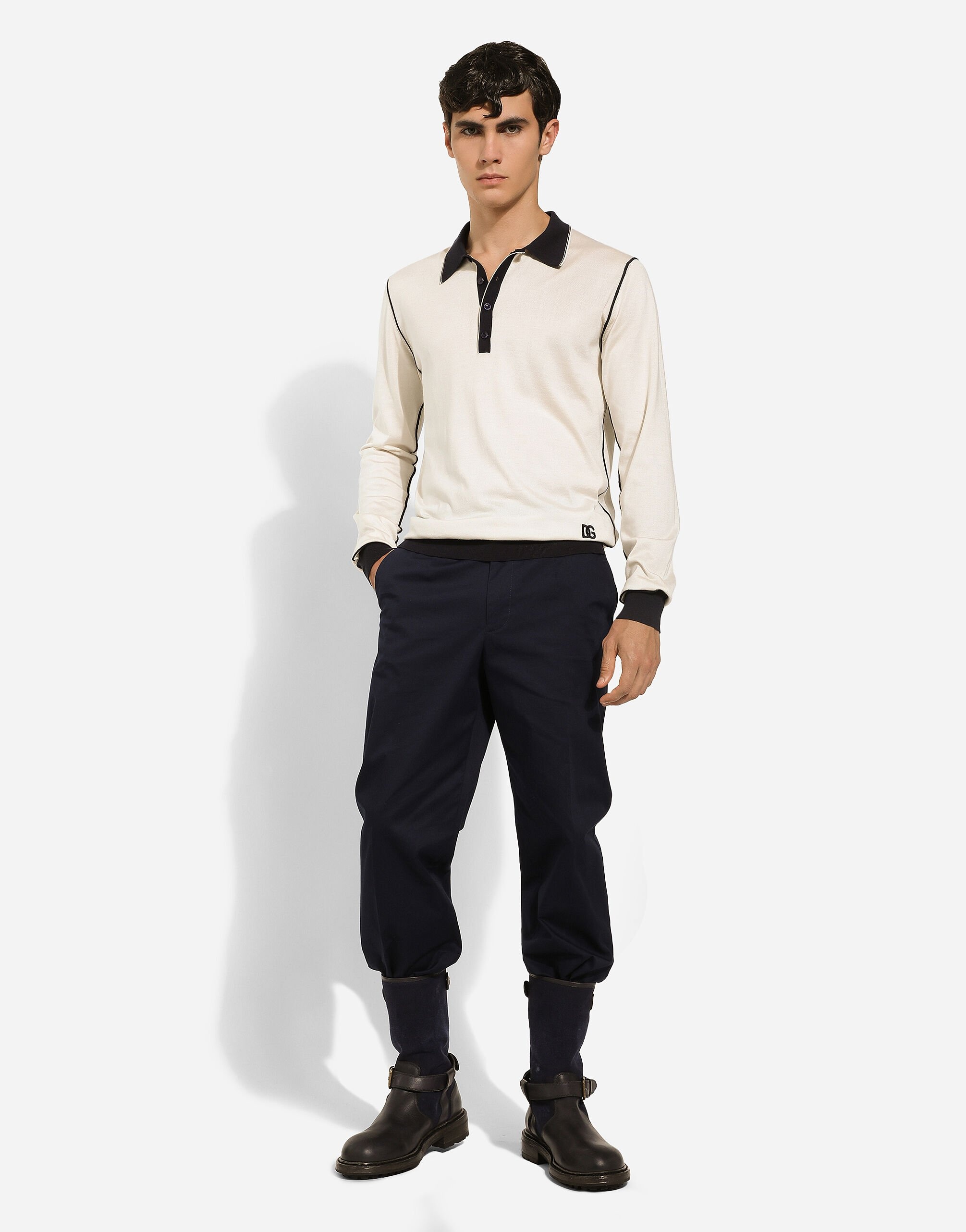 Long-sleeved silk polo-shirt - 2