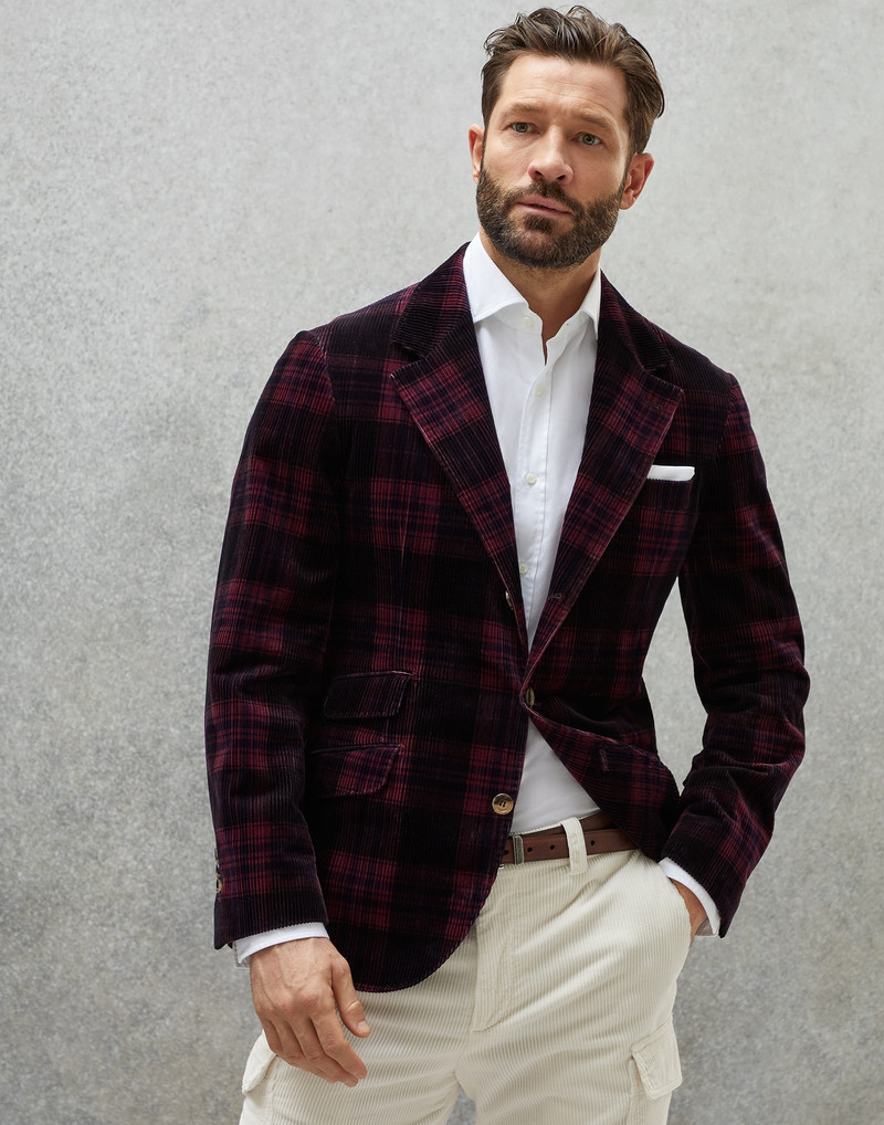 Cotton Prince of Wales corduroy deconstructed Cavallo blazer 1