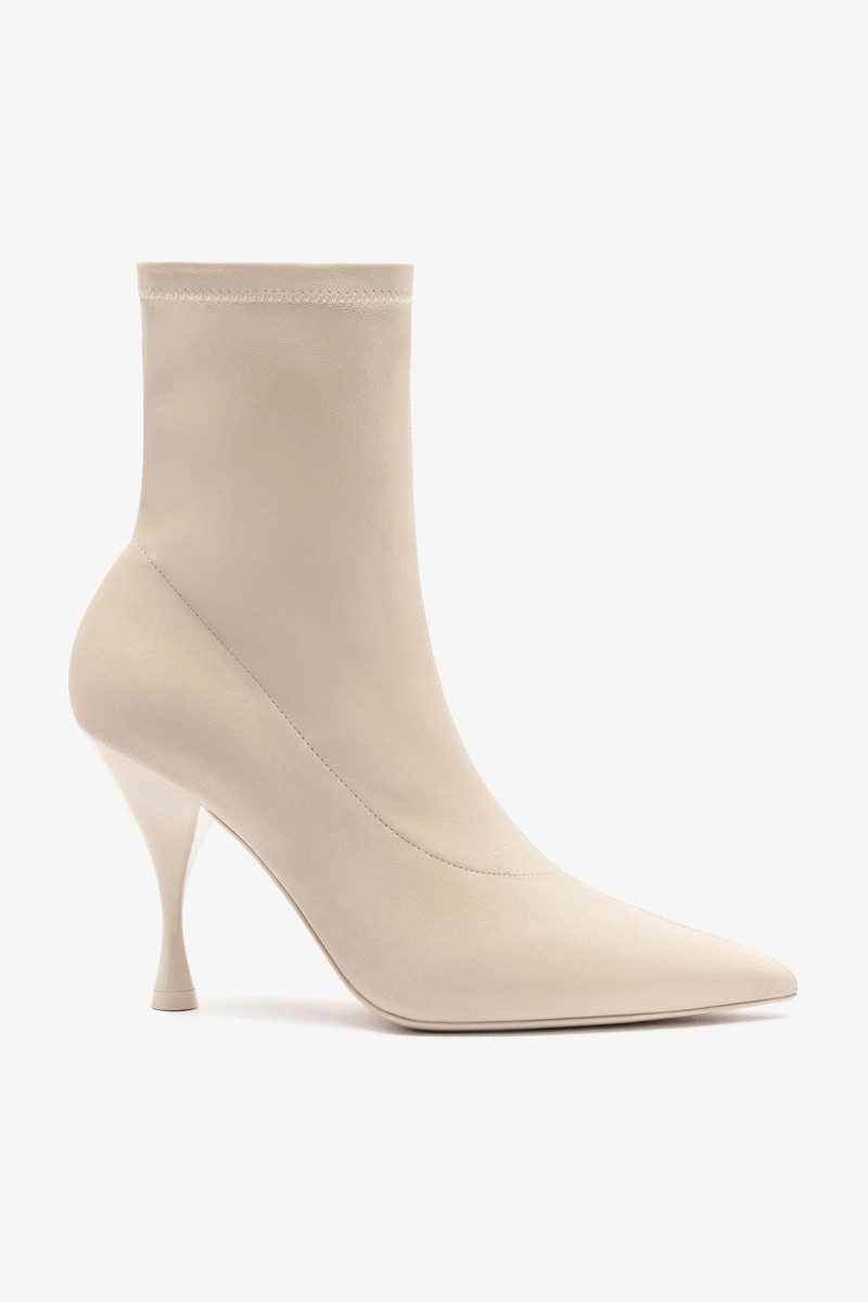 Mini Georgia Boot In Off White Stretch Leather 1