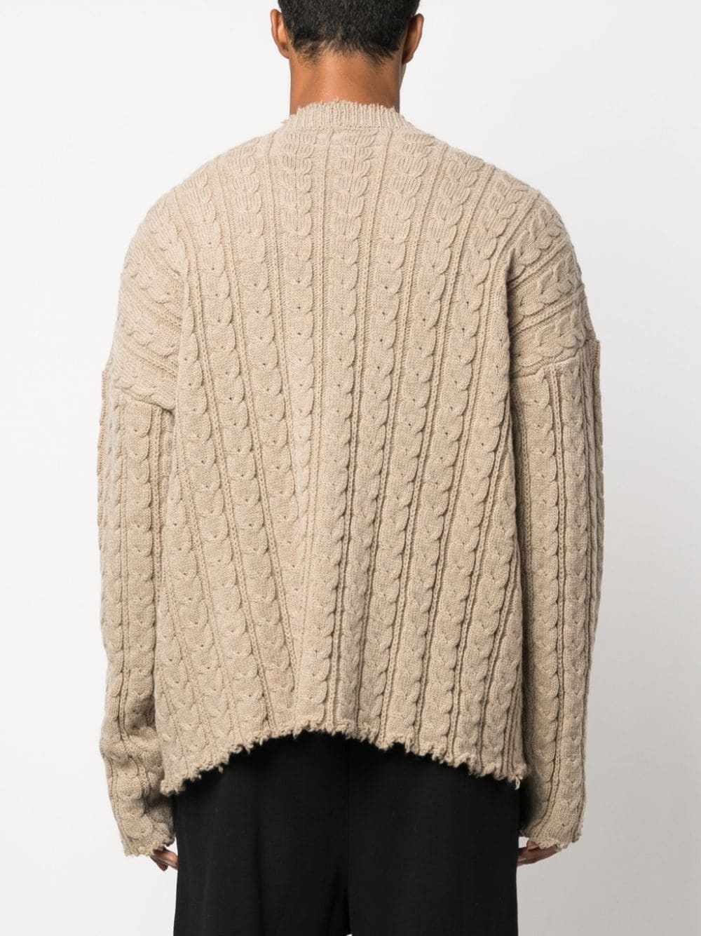 V-neck cabel-knit cardigan - 4
