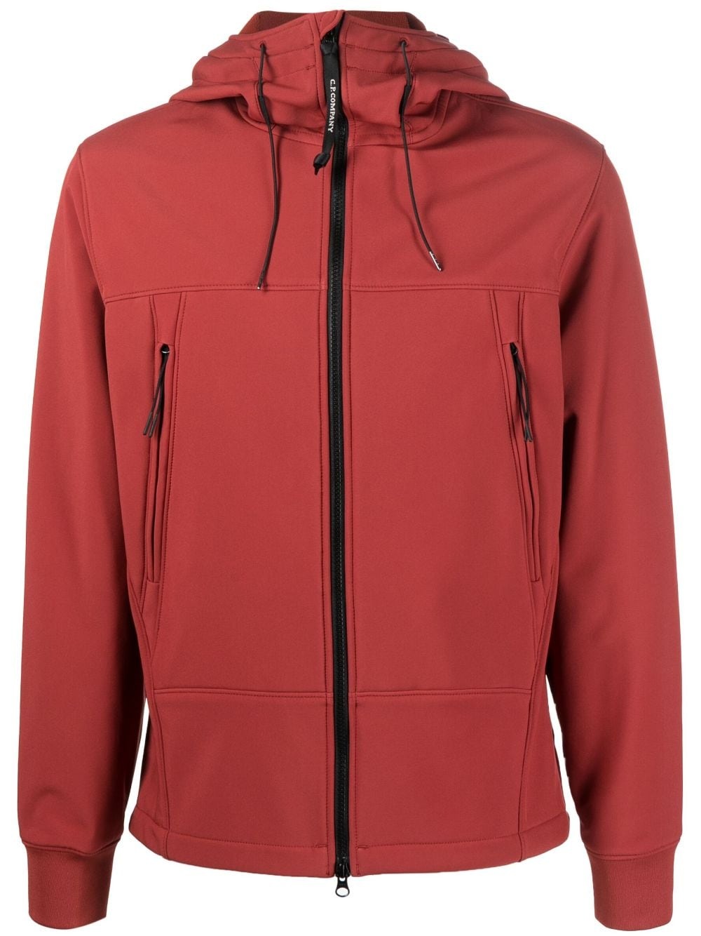 zip-up stretch-cotton hooded jacket - 1