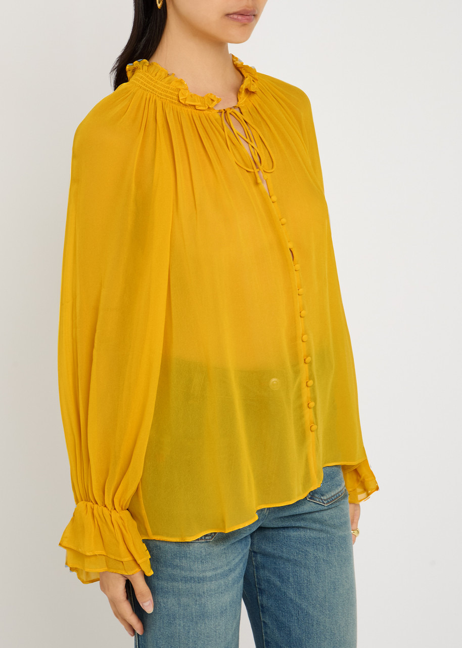 Alice + Olivia Josephine Semi-sheer Chiffon Blouse - 2