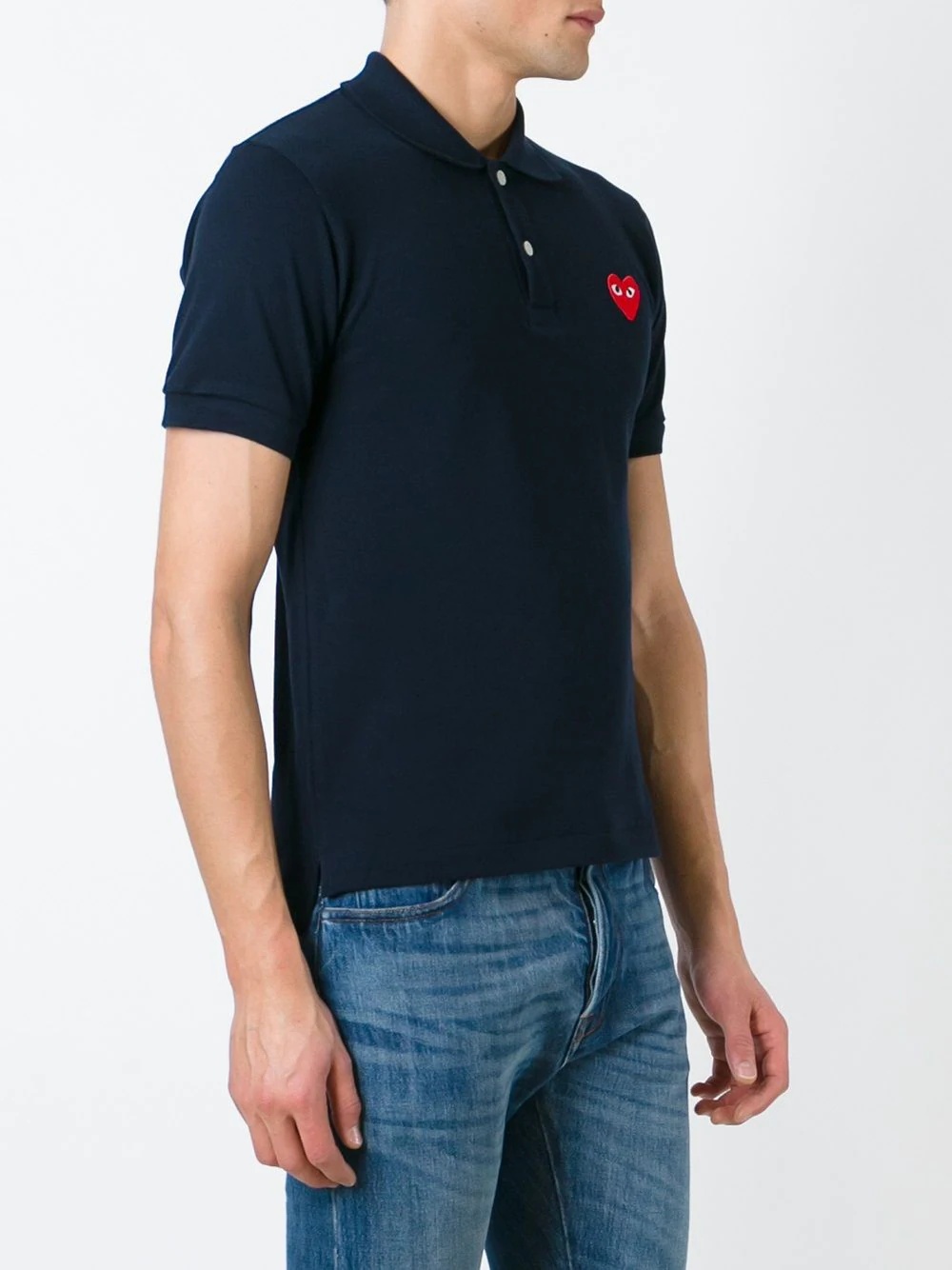 embroidered heart polo shirt - 3