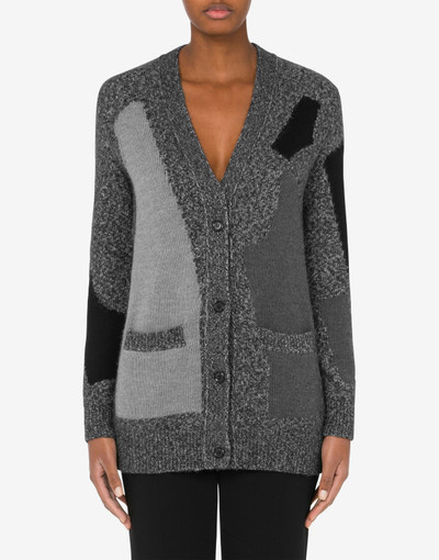 Moschino PATCHWORK MOULINÉ AND ALPACA WOOL CARDIGAN outlook