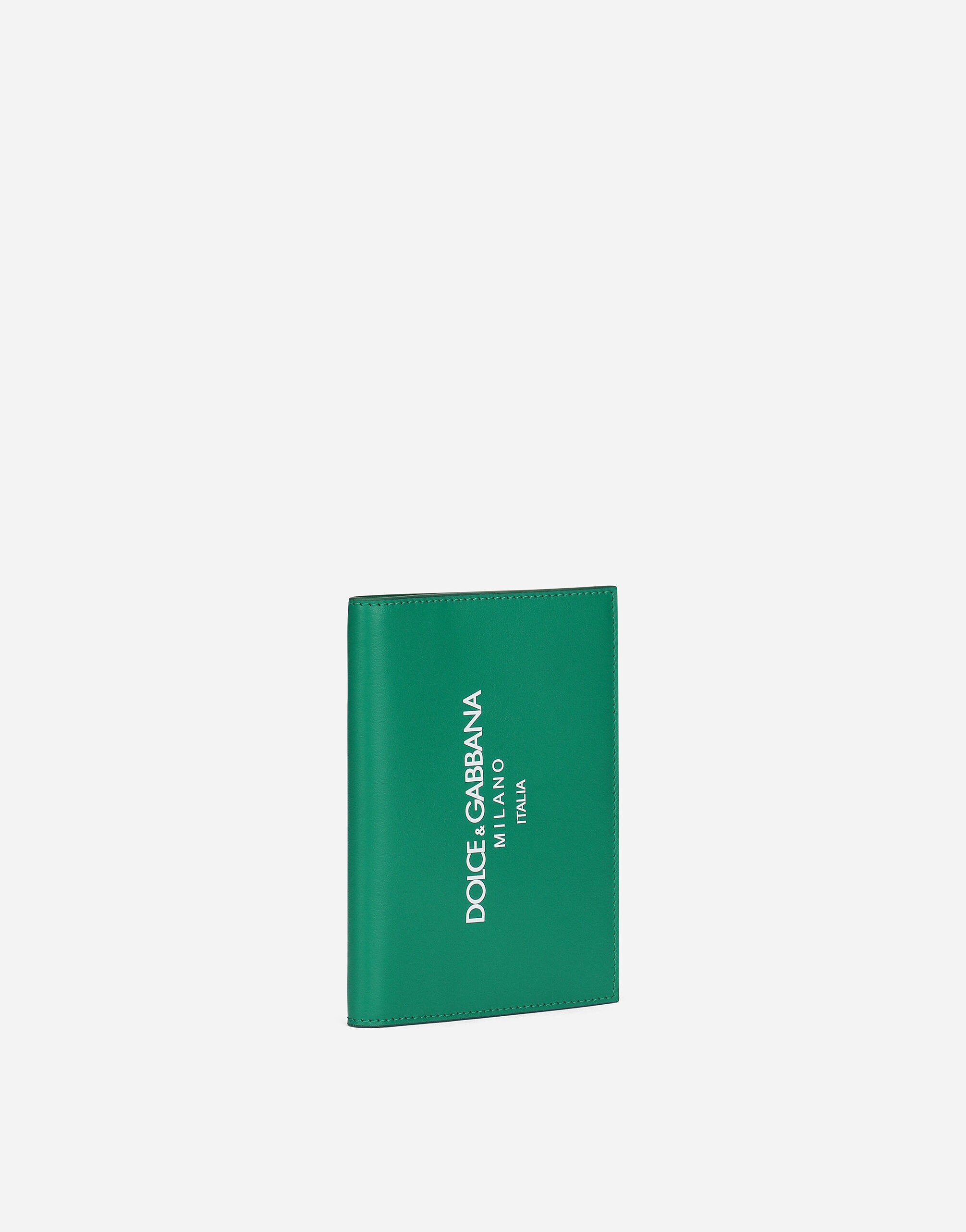 Calfskin passport holder with logo - 2