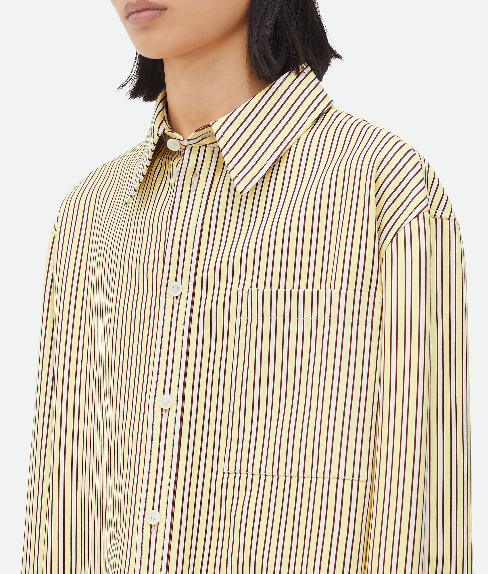 Printed Leather Striped Shirt - 5