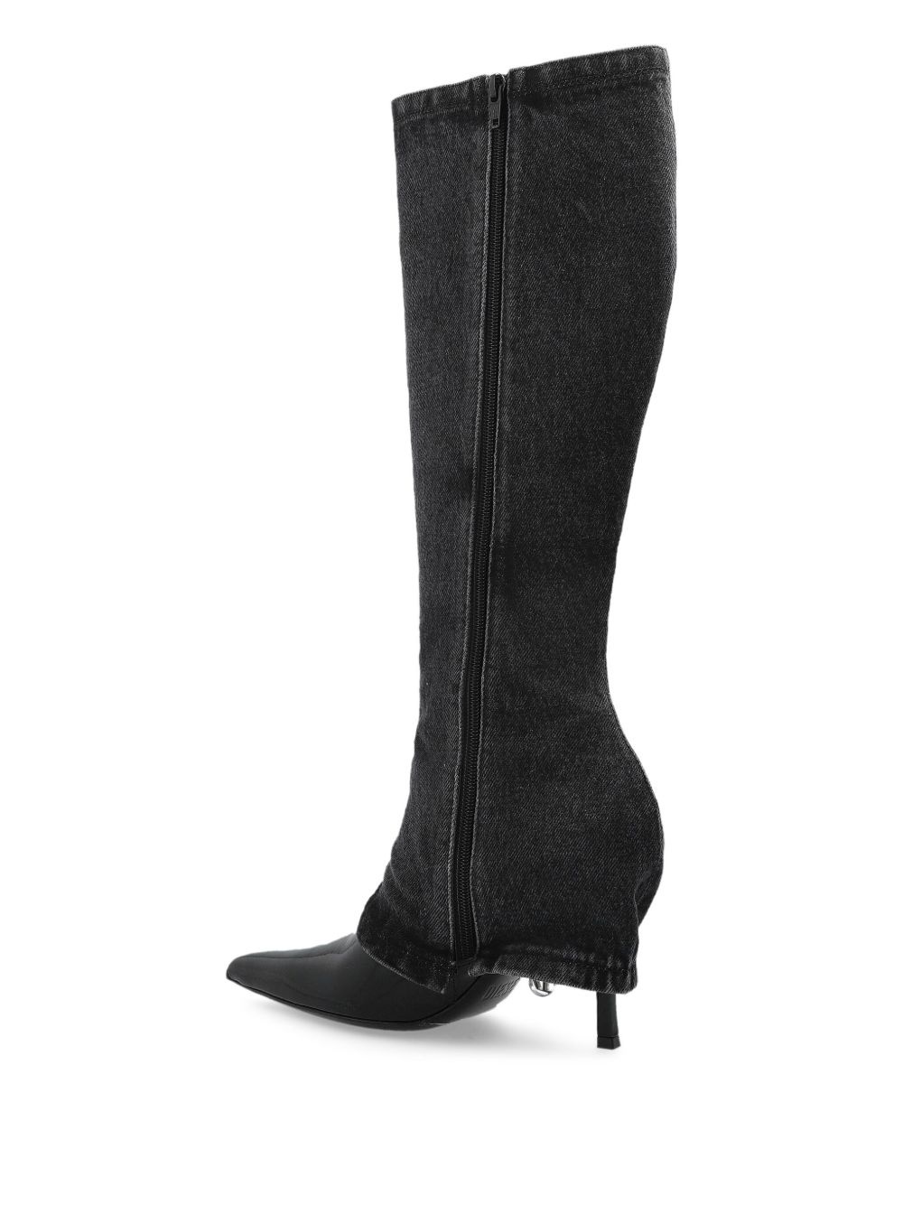 100mm denim-panel boots - 3