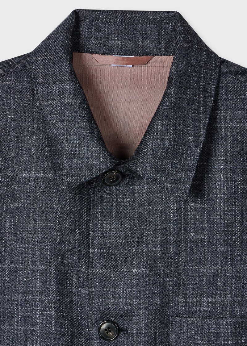 Paul Smith Navy Wool-Silk Work Jacket outlook