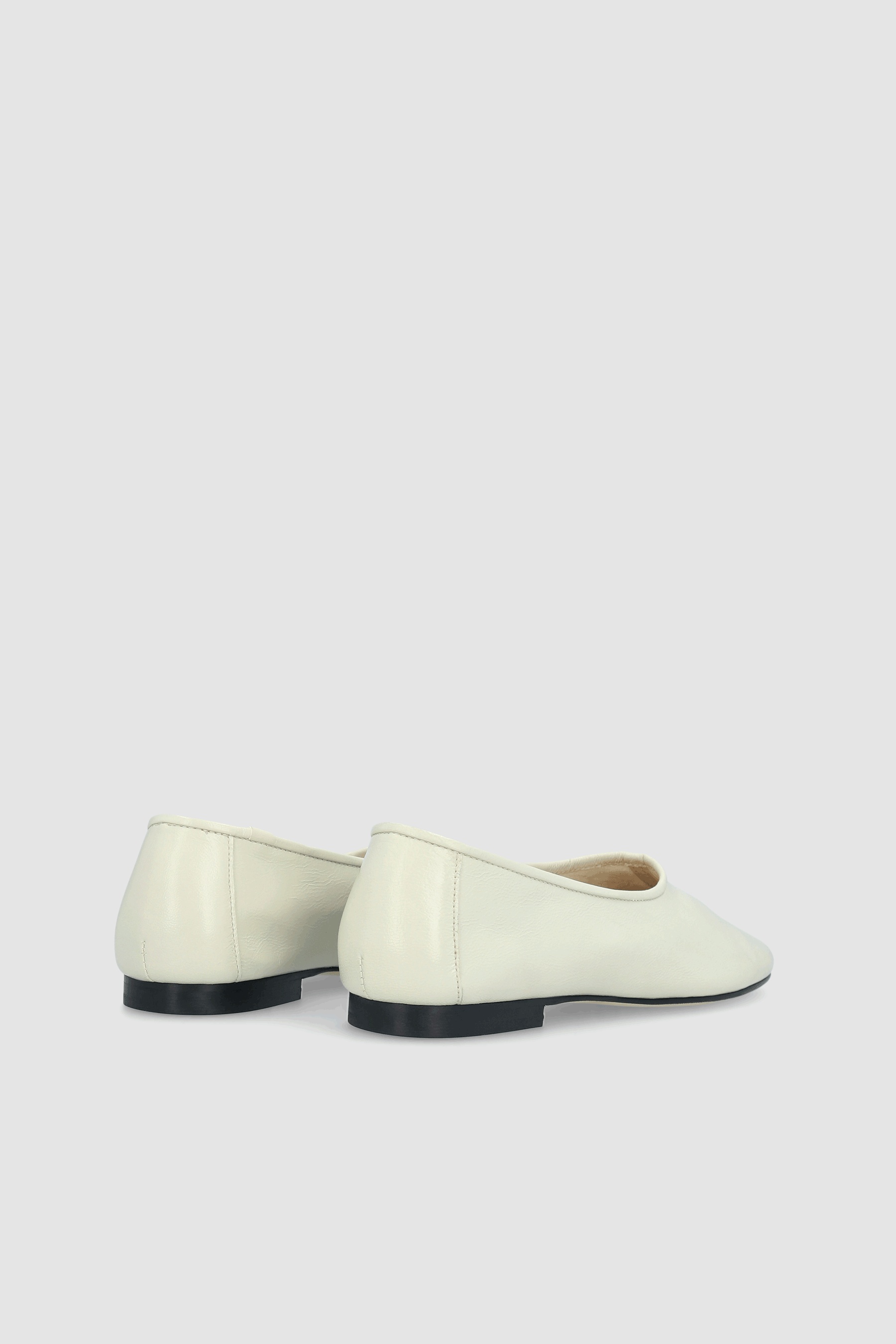 PRUDENCE LIMEWASH CREASED LEATHER BALLET FLAT - 4