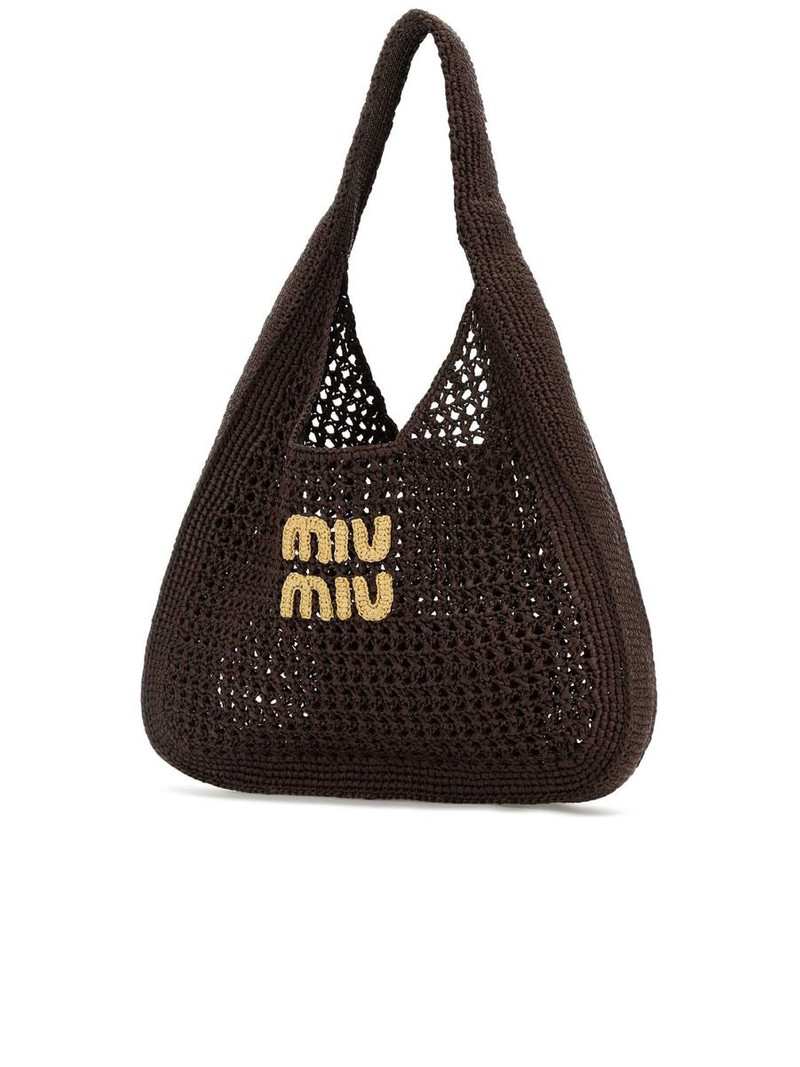 Miu Miu Raffia-Effect Woven Hobo Bag outlook