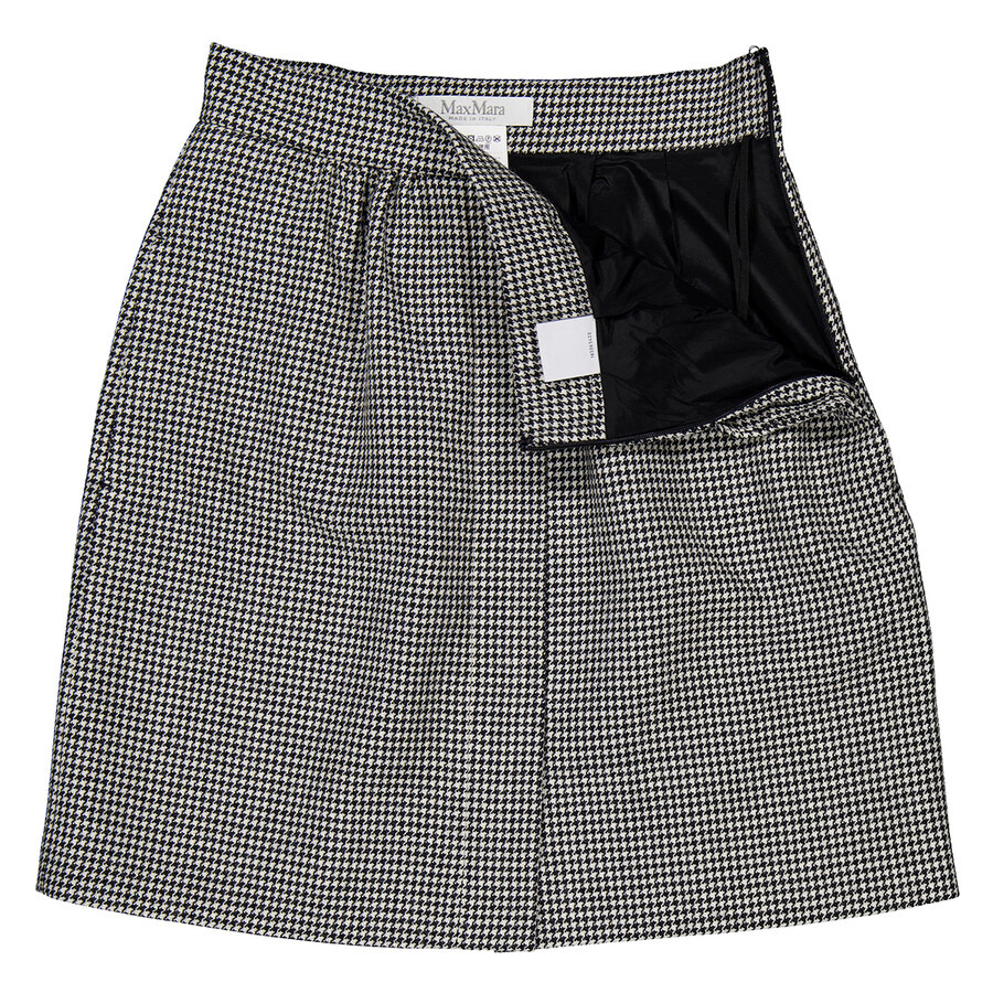 Max Mara Houndstooth Wool Toano Mini Skirt - 7