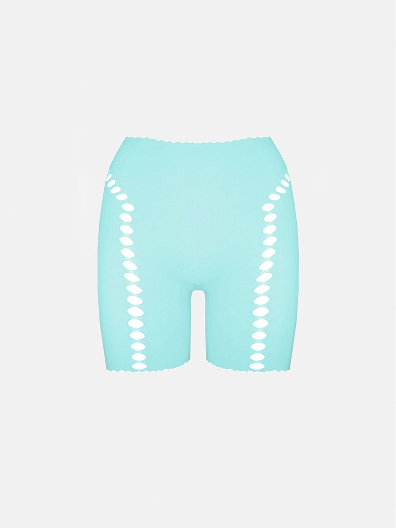 BRIANNA BIKER SHORTS IN SOFT TURQUOISE 1