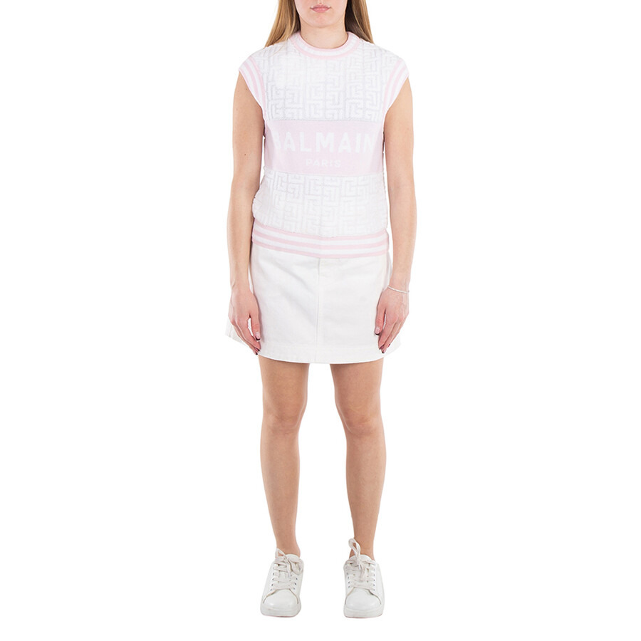 Balmain Trapeze Western Denim Mini Skirt - 6