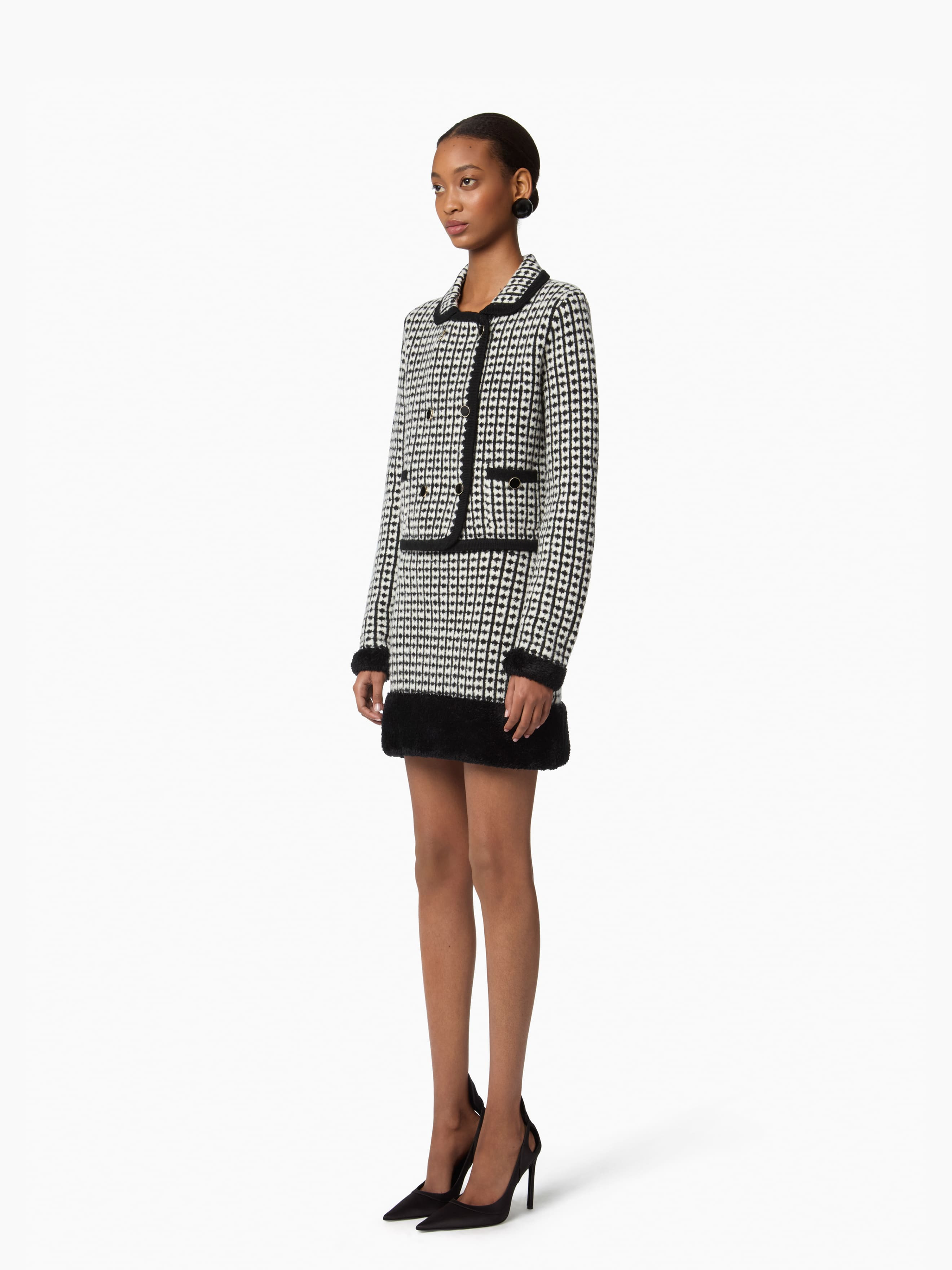 Tweed-Effect Knit Cardigan - 2