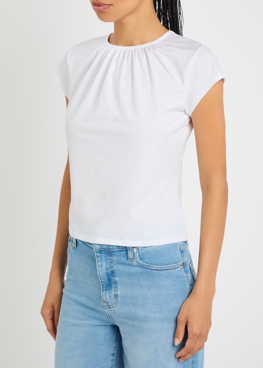 Frame The Gathered Stretch-cotton T-shirt - 2