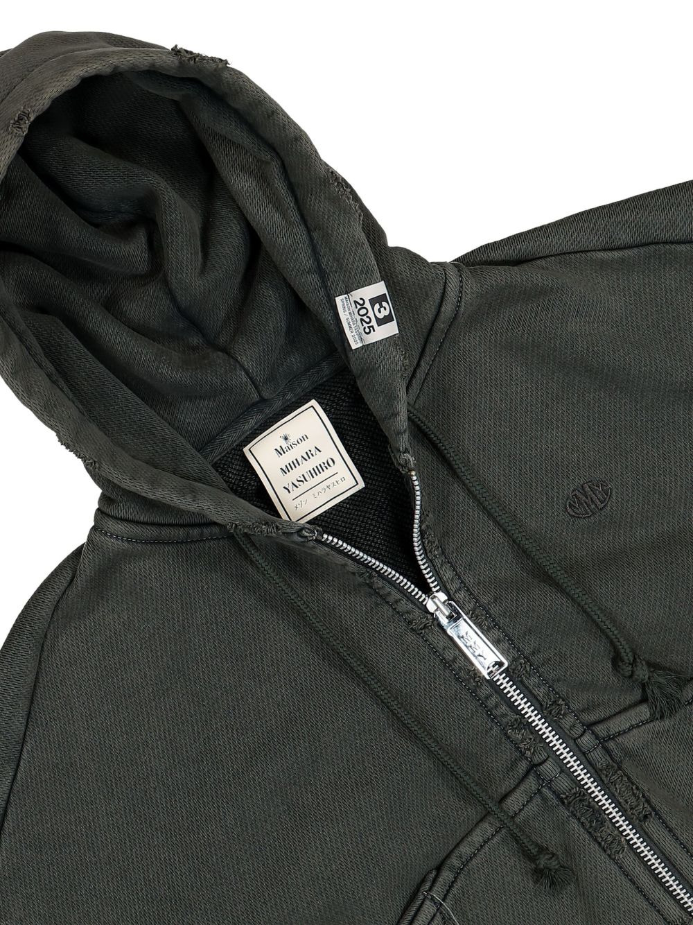 frayed zip-up hoodie - 4