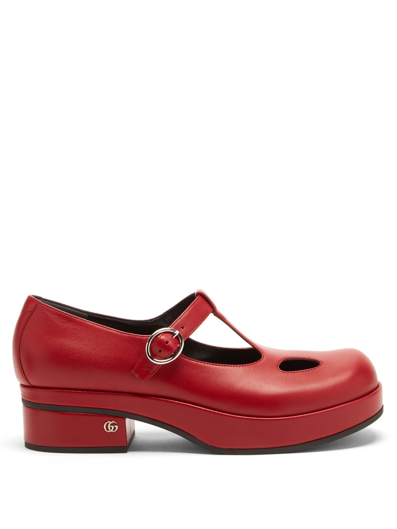 Vanda T-bar leather platform flats - 1