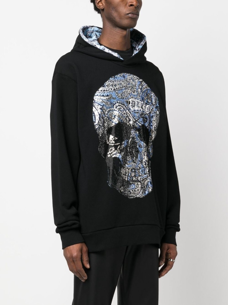 rhinestone-embellished skull hoodie 3