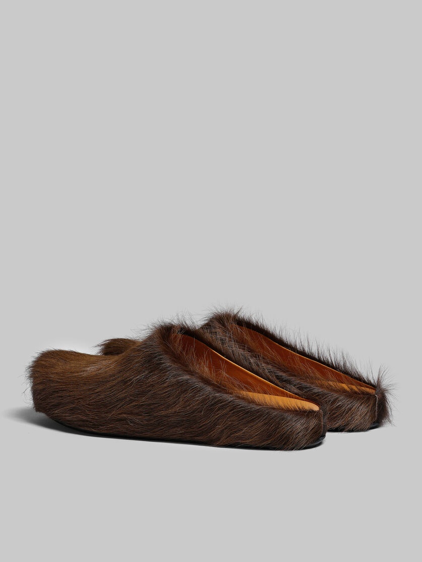 DARK BROWN LONG-HAIR CALFSKIN FUSSBETT SABOT - 3