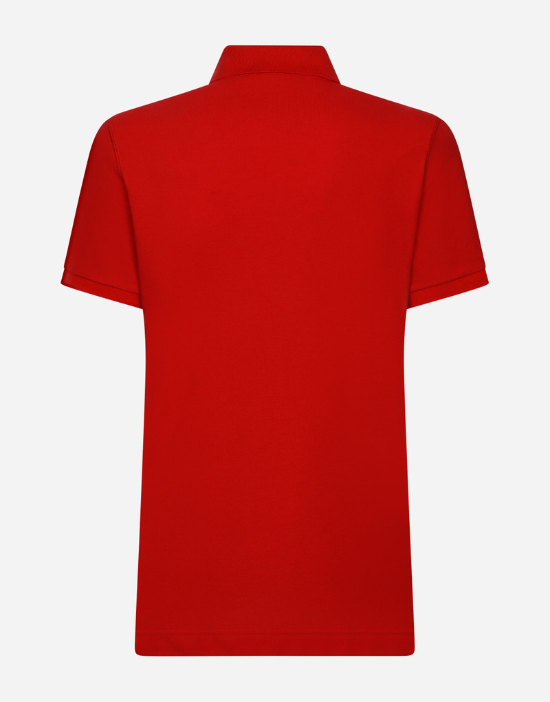 Dolce & Gabbana Cotton piqué polo-shirt with branded tag outlook