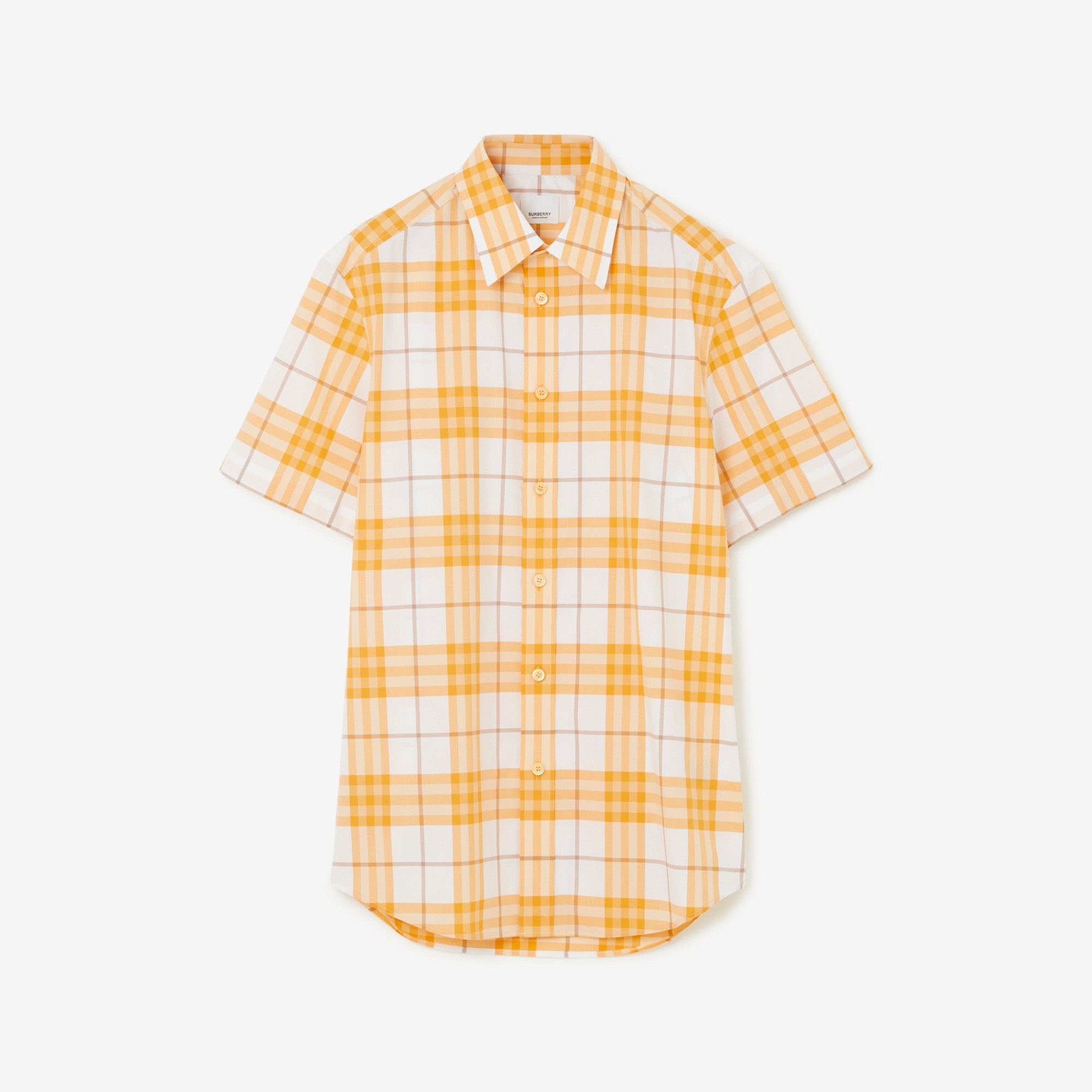 Short-sleeve Check Cotton Shirt - 1