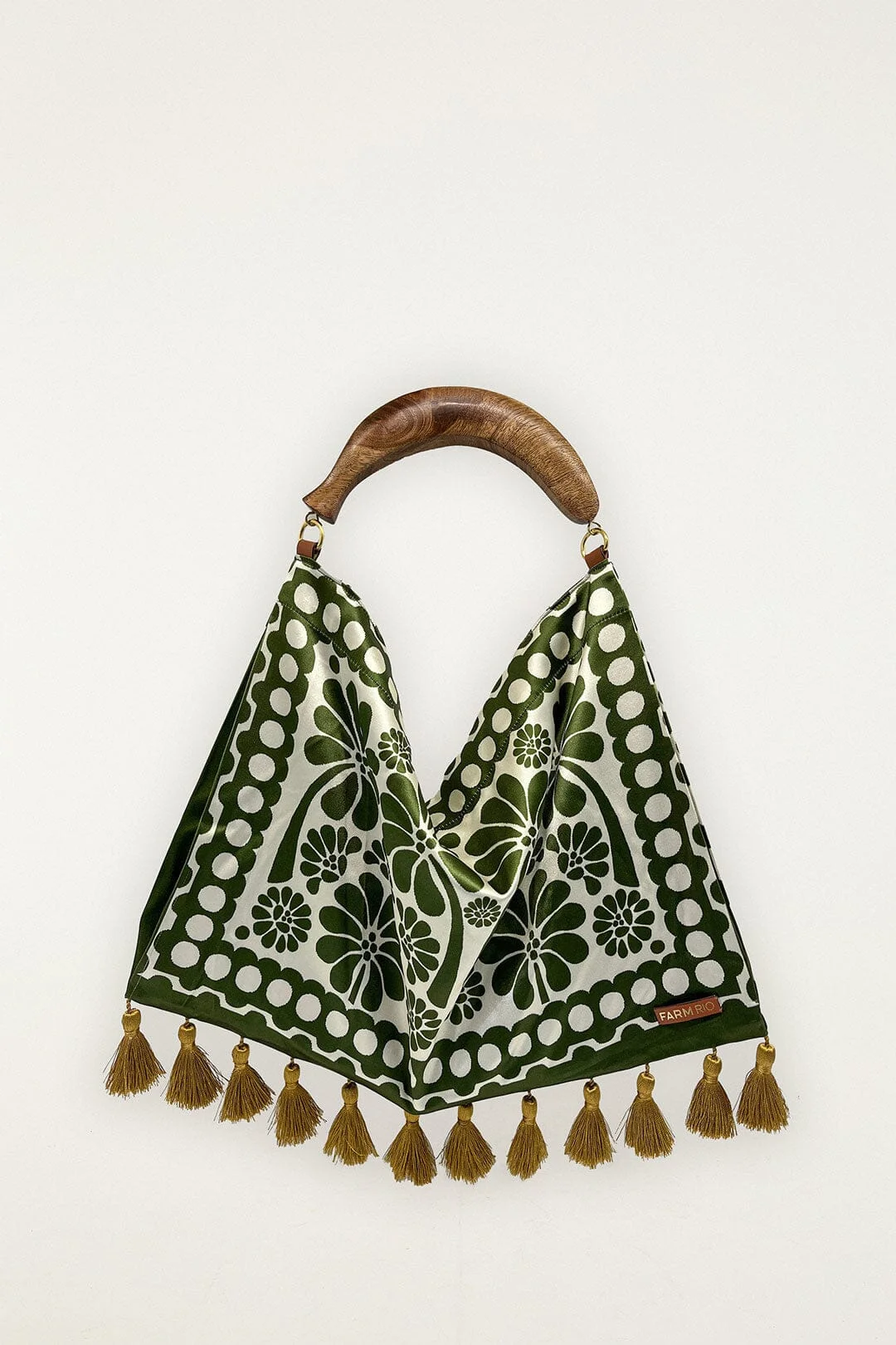 Green Jacquard Tassels Mini Bag - 1